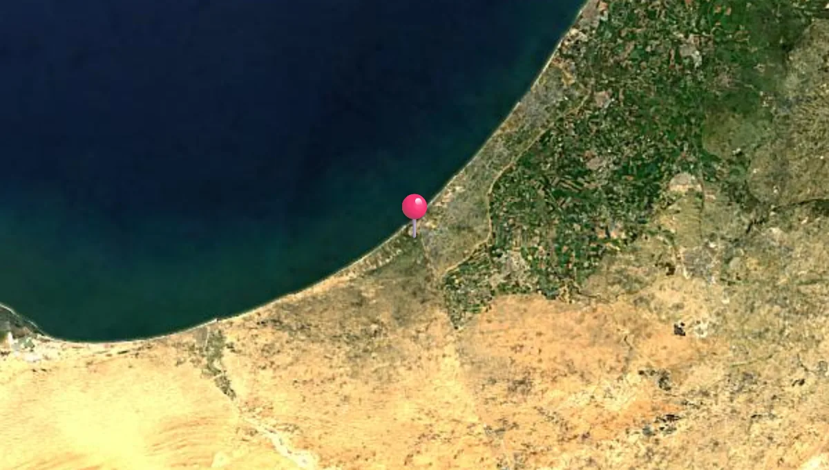 موقع رفح على الخريطة