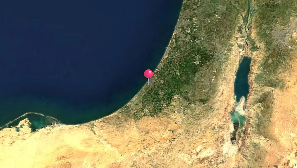 موقع غزة على الخريطة