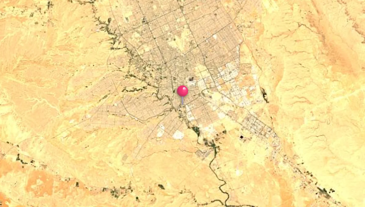 موقع منفوحة على الخريطة