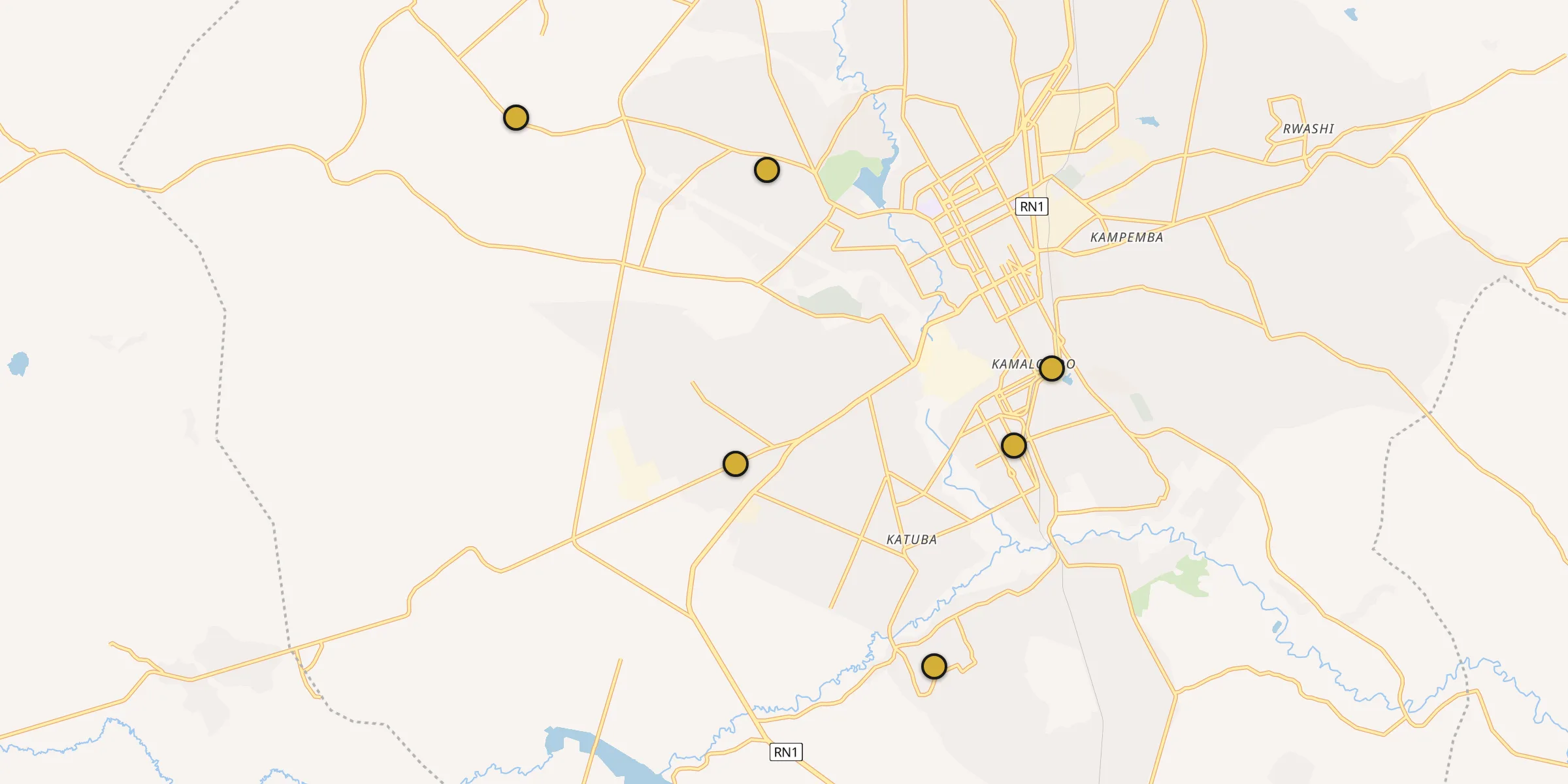 Carte des mosquées à Lubumbashi