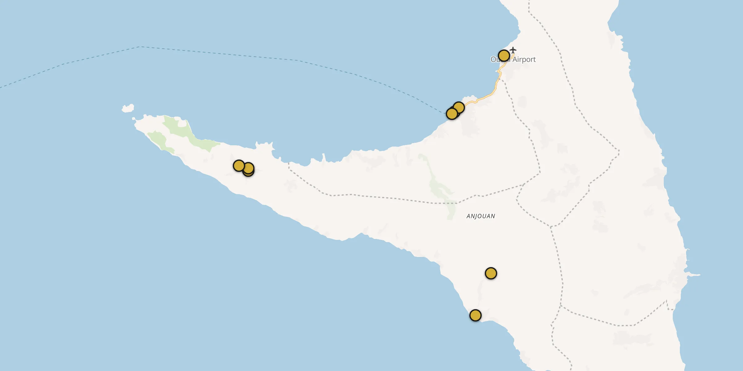 Carte des mosquées à Moutsamoudou