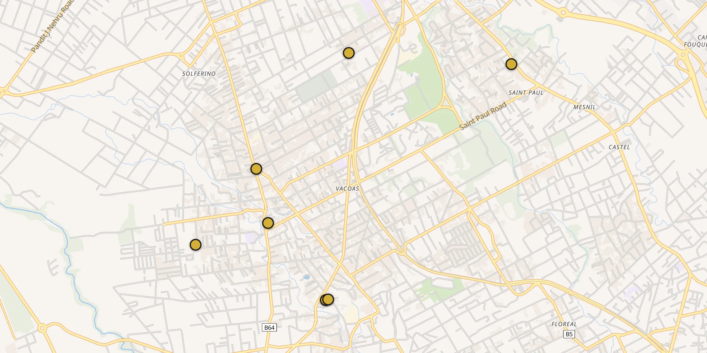 Carte des mosquées à Vacoas