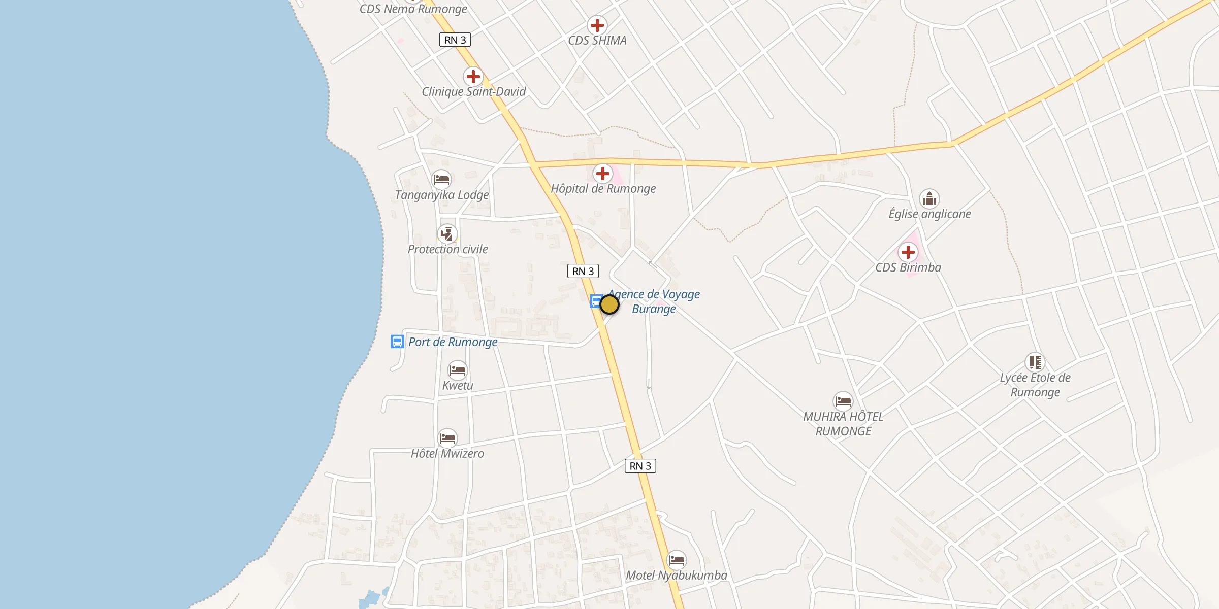 Plan des mosquées à Rumonge : cliquez sur un point pour voir la fiche
