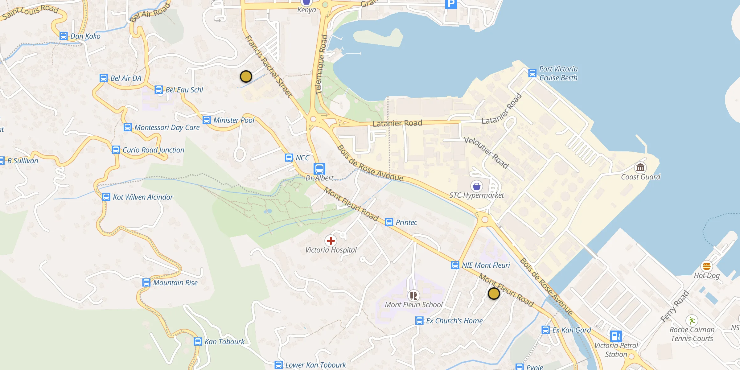 Carte des mosquées à Victoria
