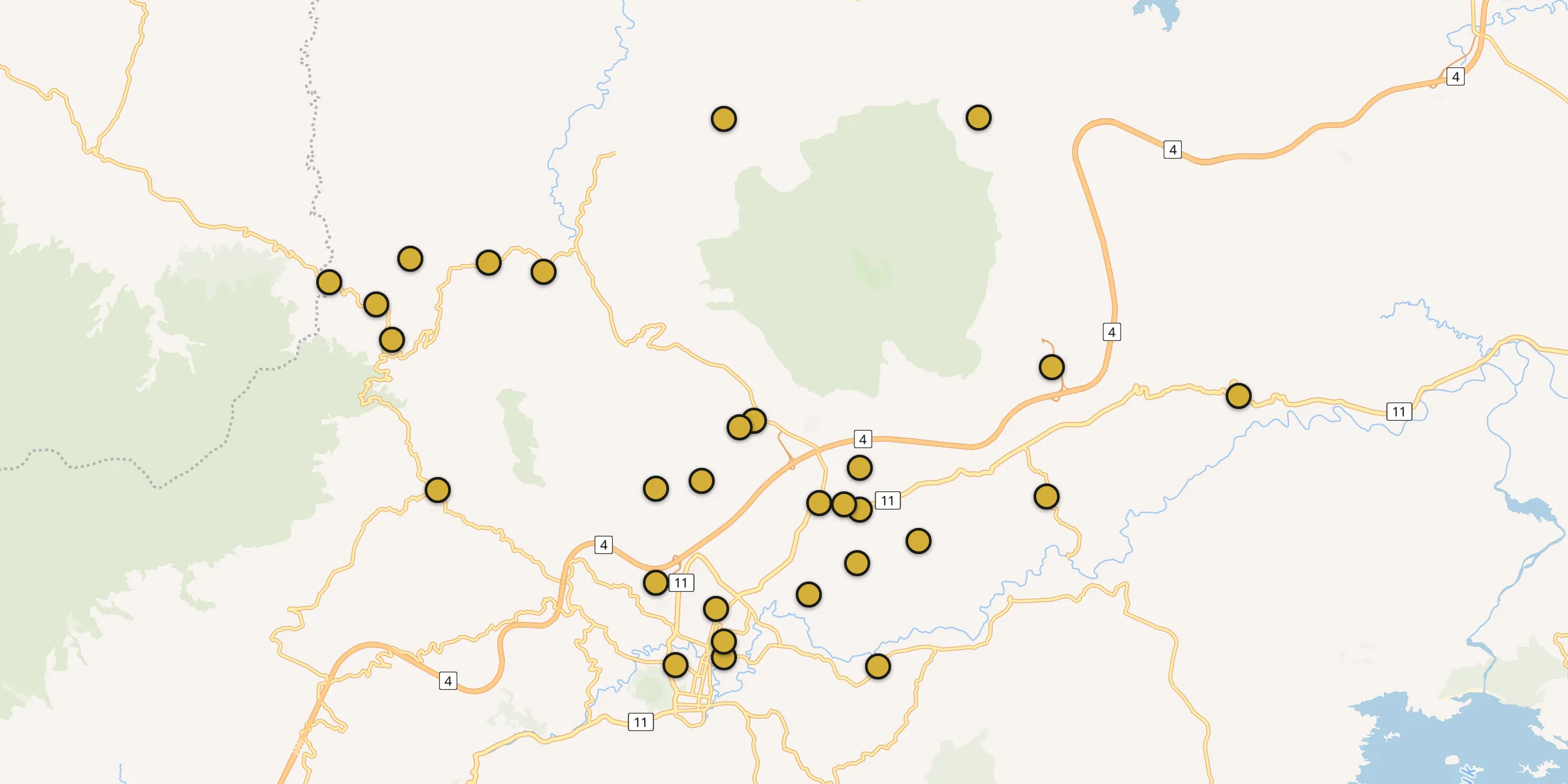 Plan des mosquées à Sumedang Utara : cliquez sur un point pour voir la fiche