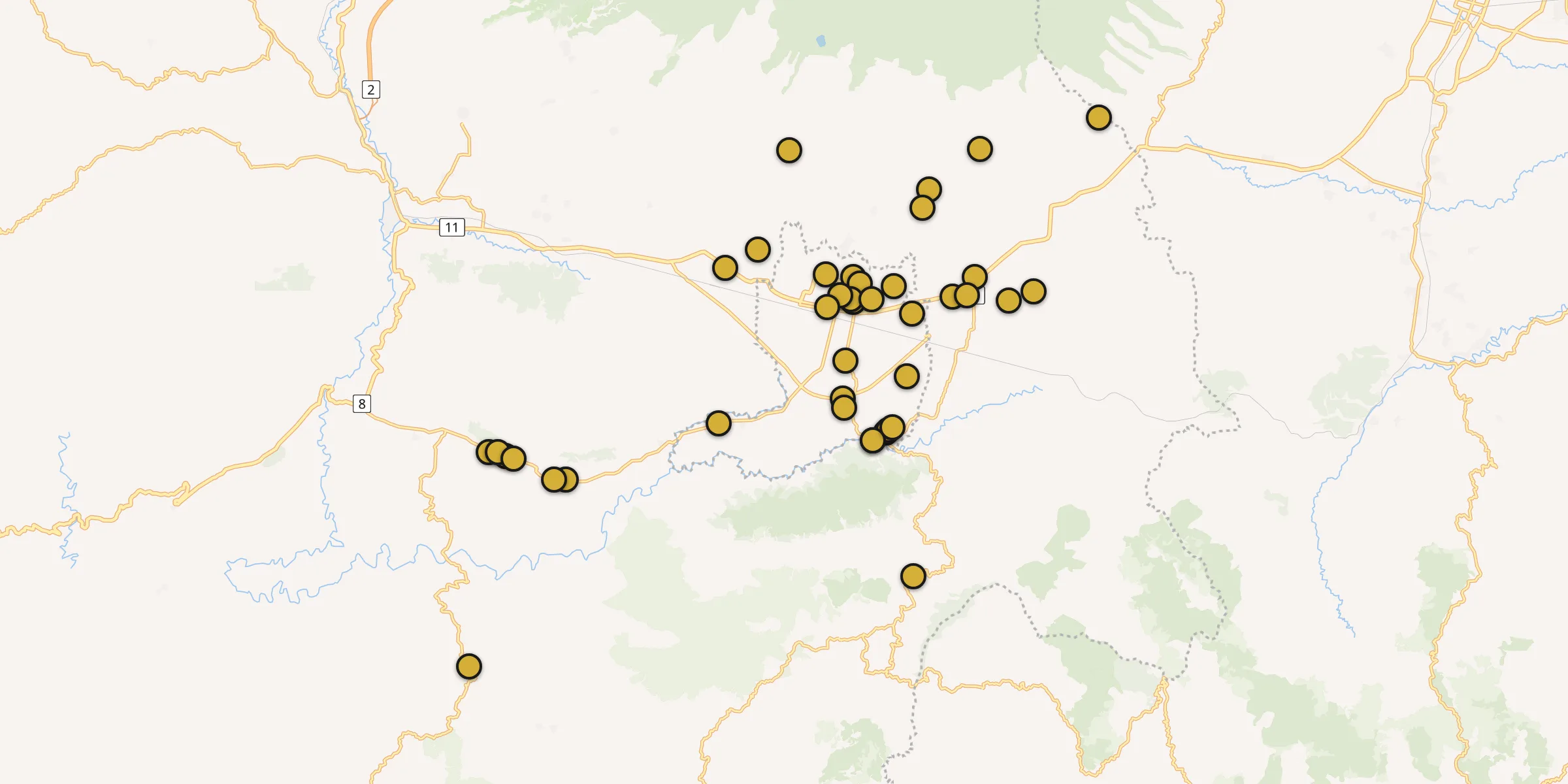 Plan des mosquées à Sukabumi : cliquez sur un point pour voir la fiche