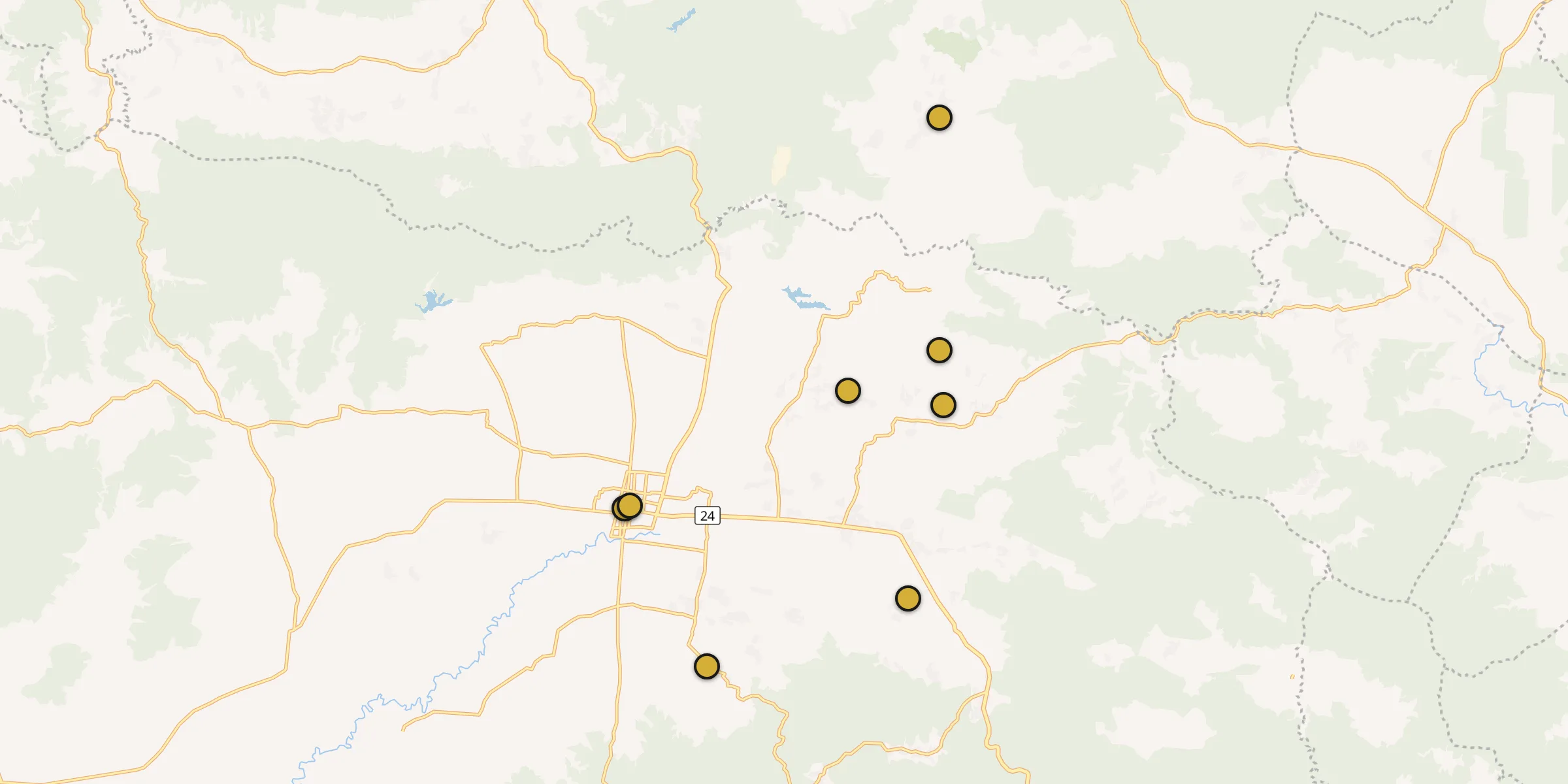 Plan des mosquées à Blora : cliquez sur un point pour voir la fiche