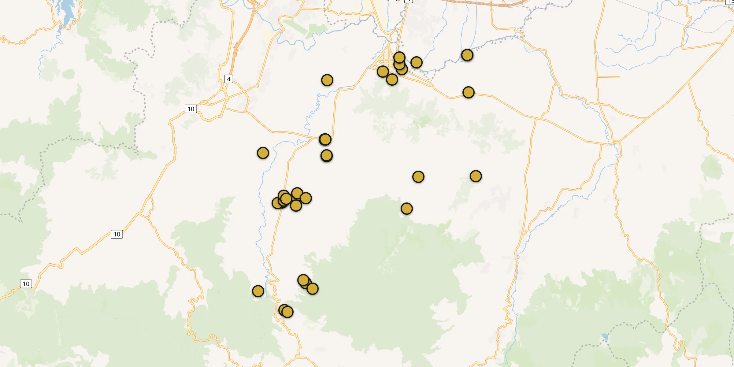 Plan des mosquées à Banjaran : cliquez sur un point pour voir la fiche