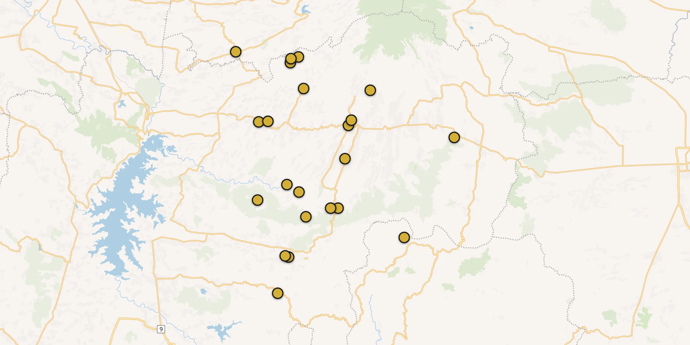 Plan des mosquées à Jatiroto : cliquez sur un point pour voir la fiche