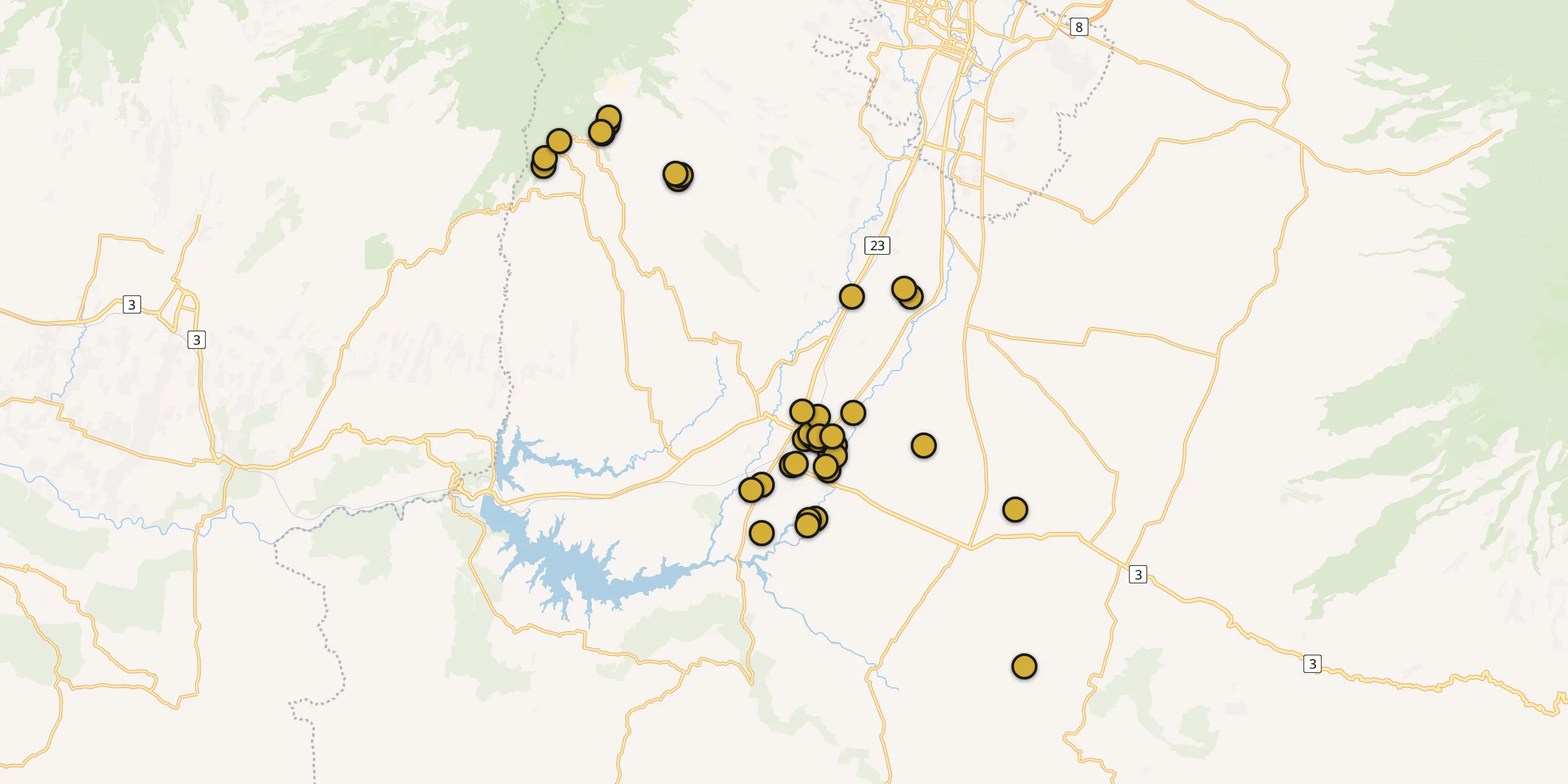 Plan des mosquées à Kepanjen : cliquez sur un point pour voir la fiche
