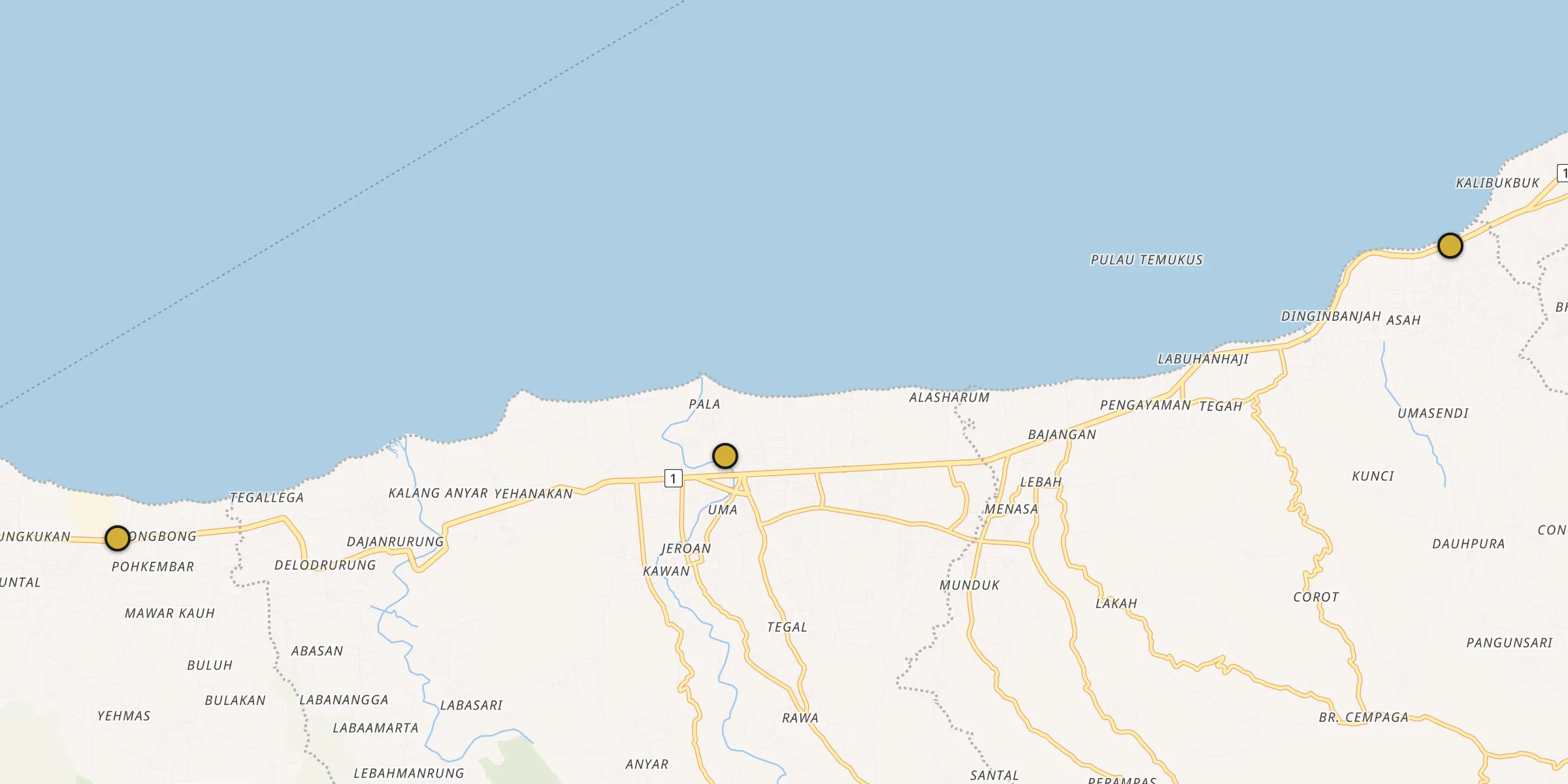 Plan des mosquées à Banjar : cliquez sur un point pour voir la fiche