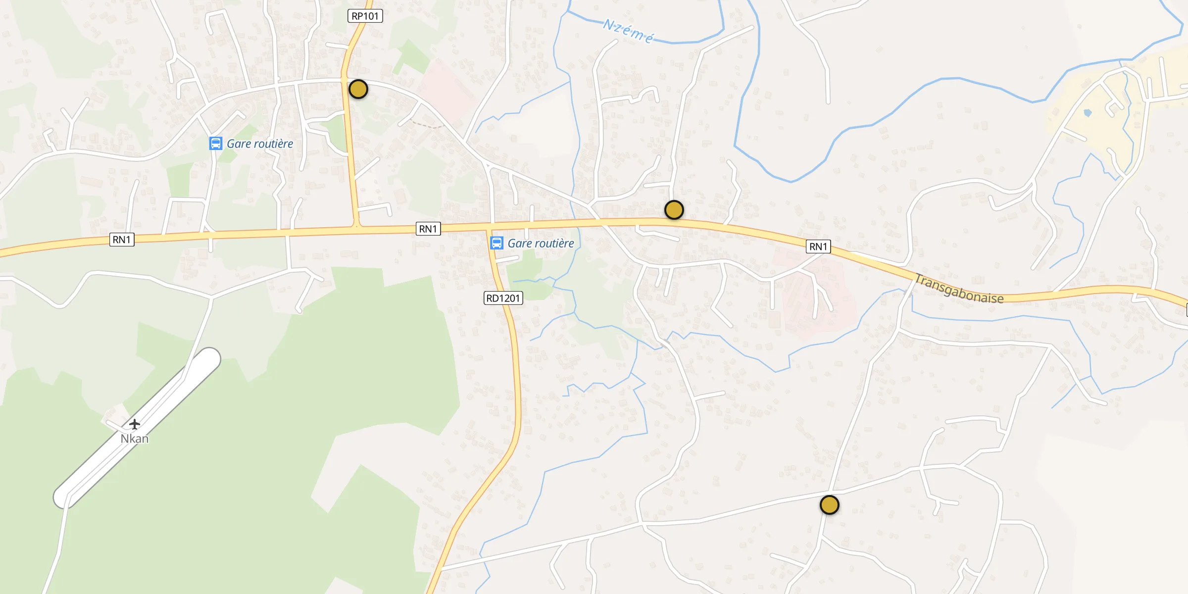 Carte des mosquées à Nkan