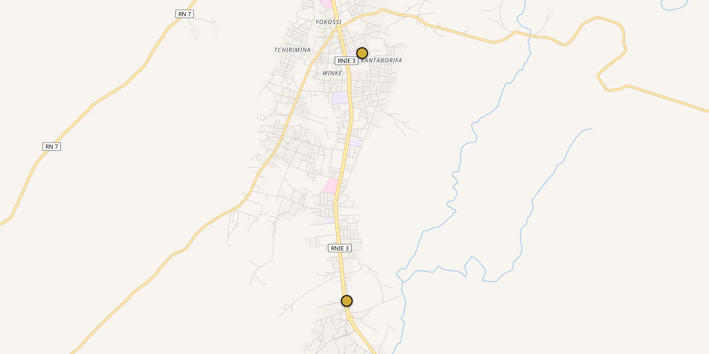 Plan des mosquées à Natitingou : cliquez sur un point pour voir la fiche