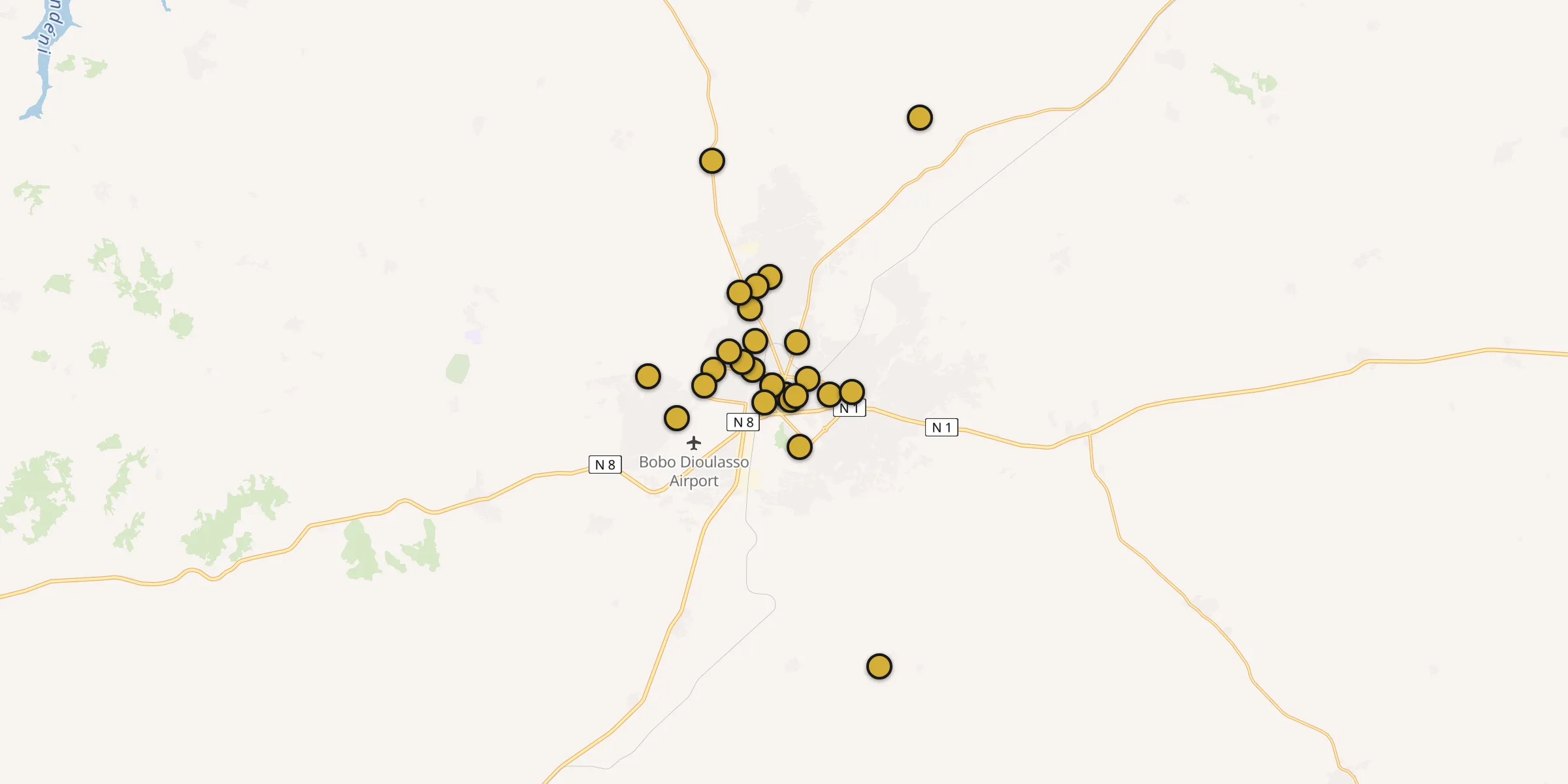 Carte des mosquées à Bobo-Dioulasso