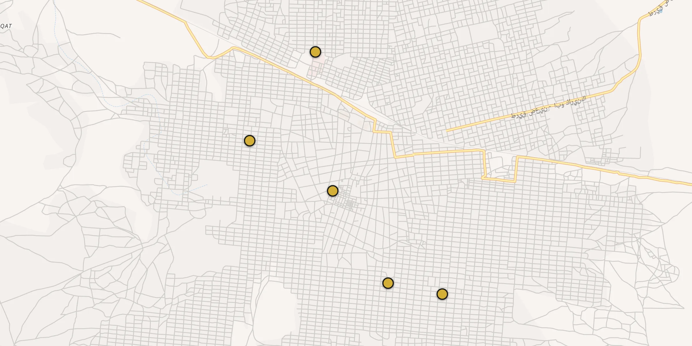 Plan des mosquées à El Daein : cliquez sur un point pour voir la fiche