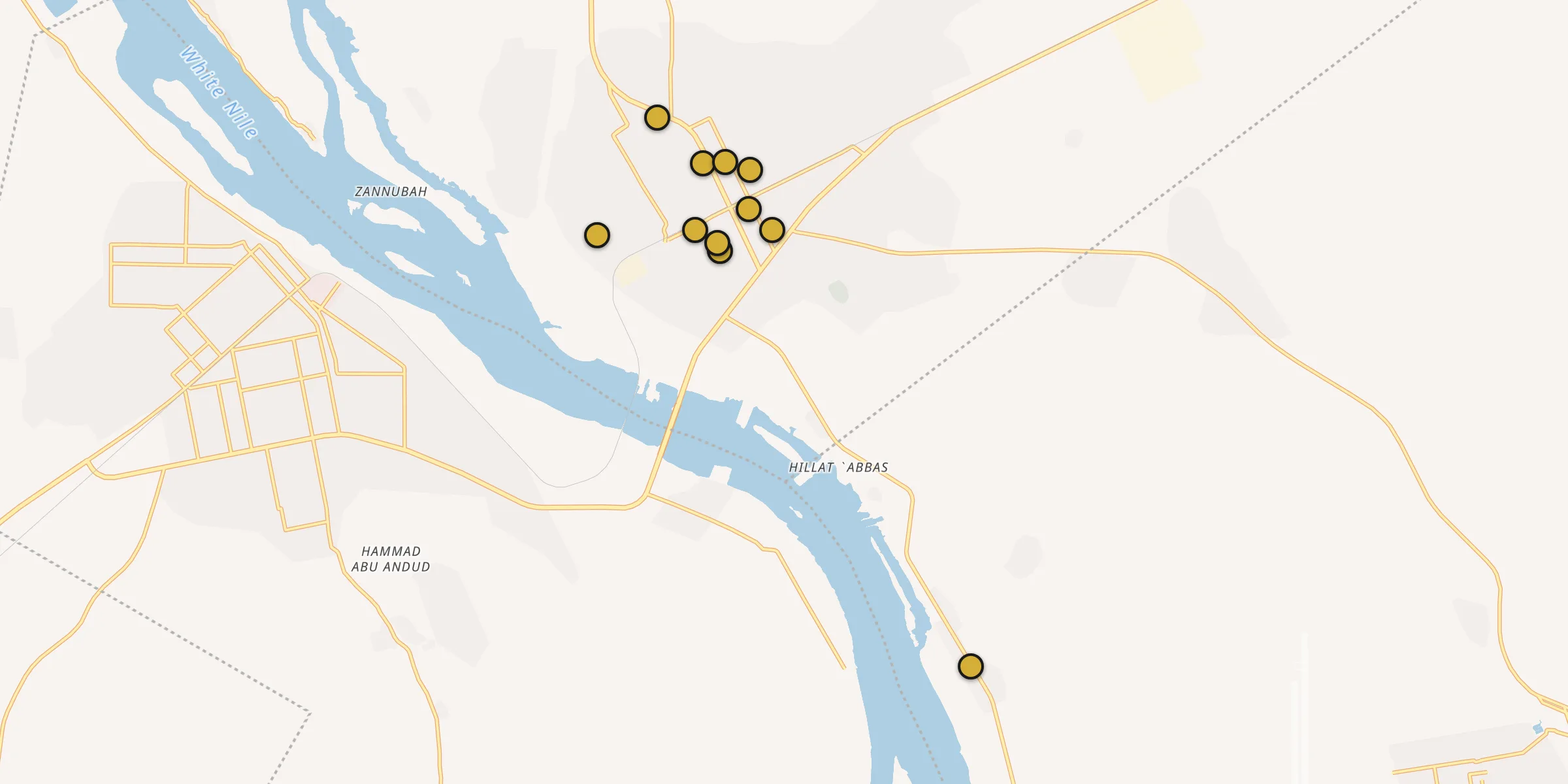Plan des mosquées à Rabak : cliquez sur un point pour voir la fiche