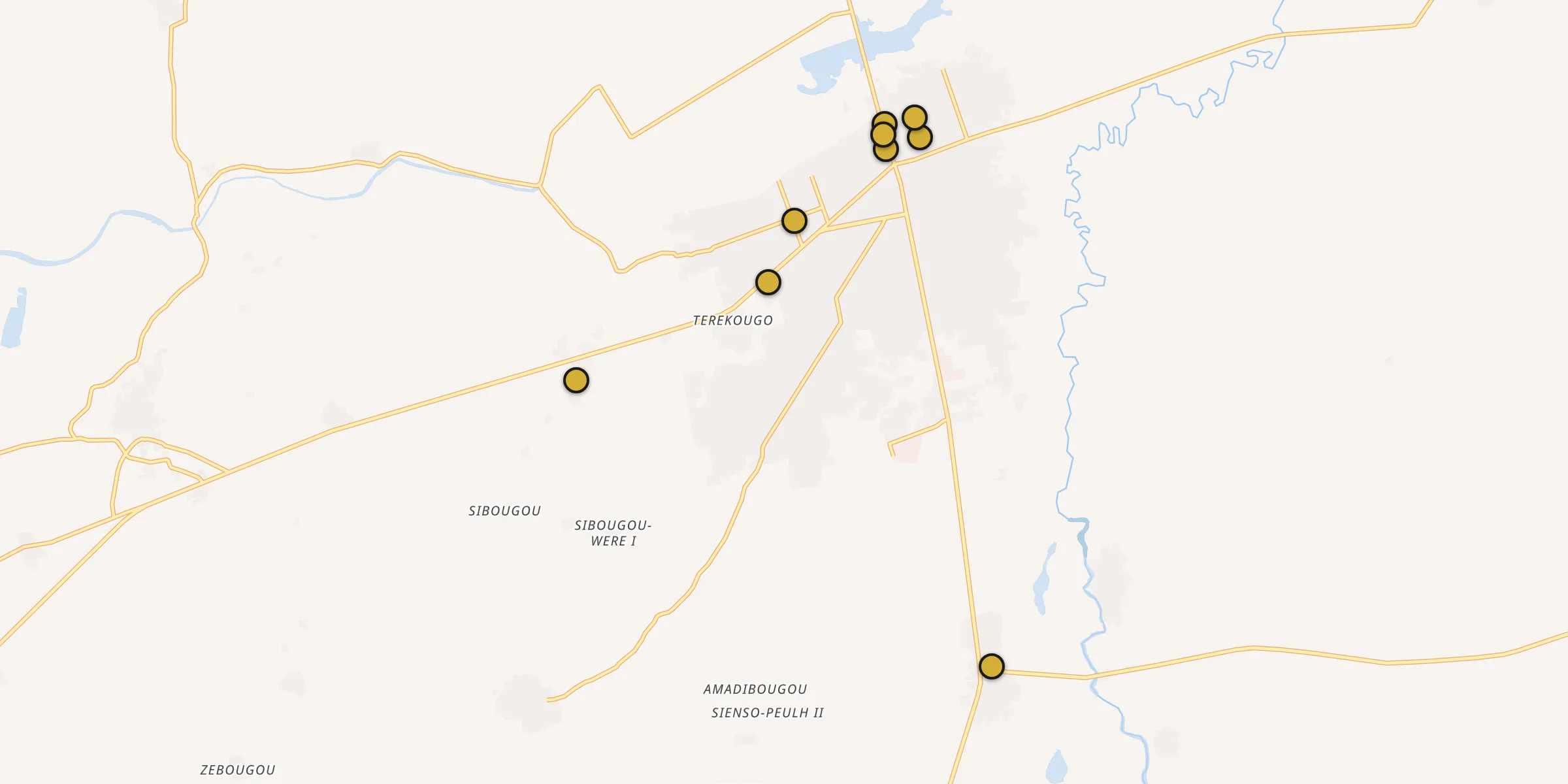 Plan des mosquées à San : cliquez sur un point pour voir la fiche