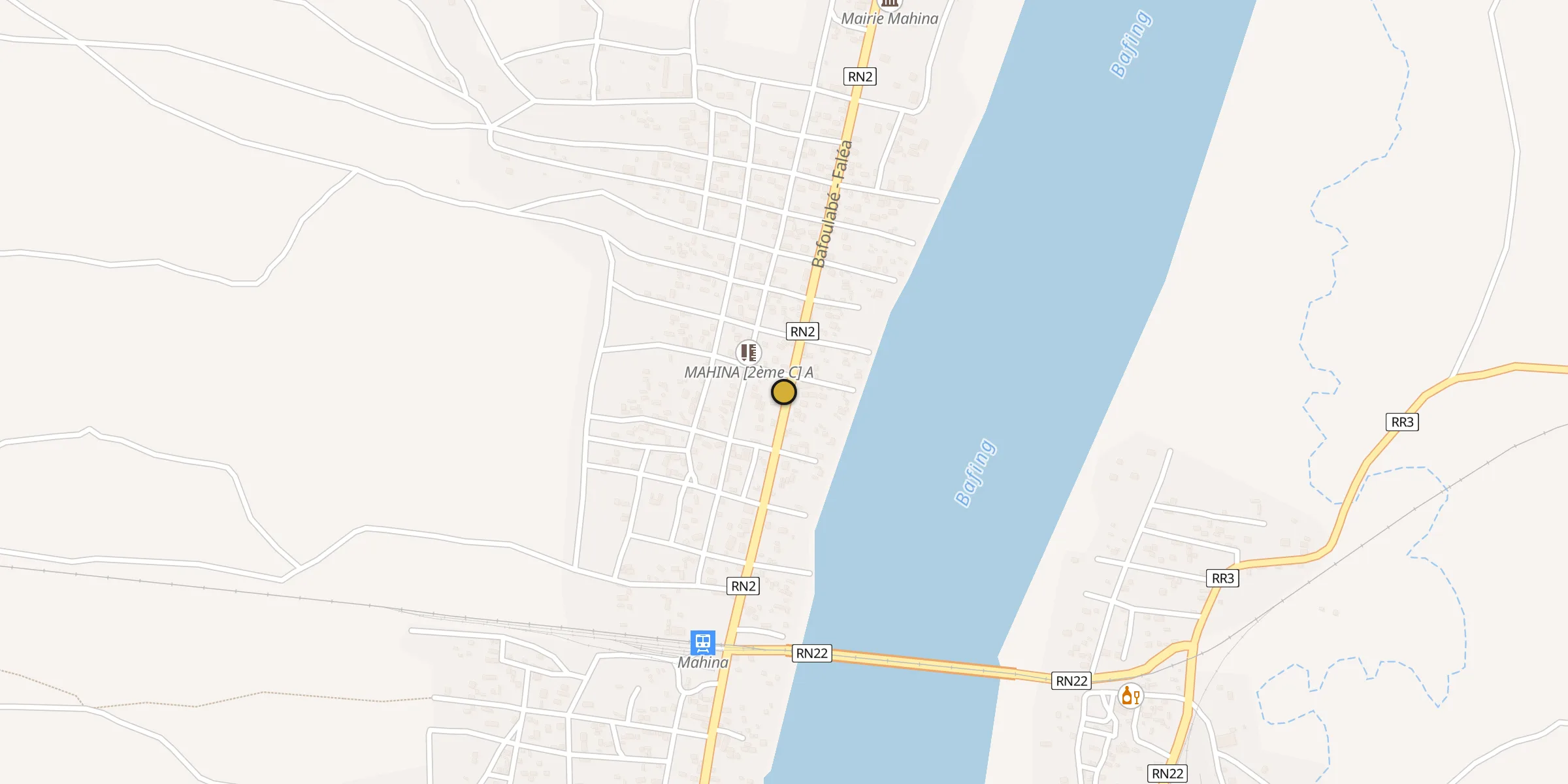 Plan des mosquées à Bafoulabé : cliquez sur un point pour voir la fiche
