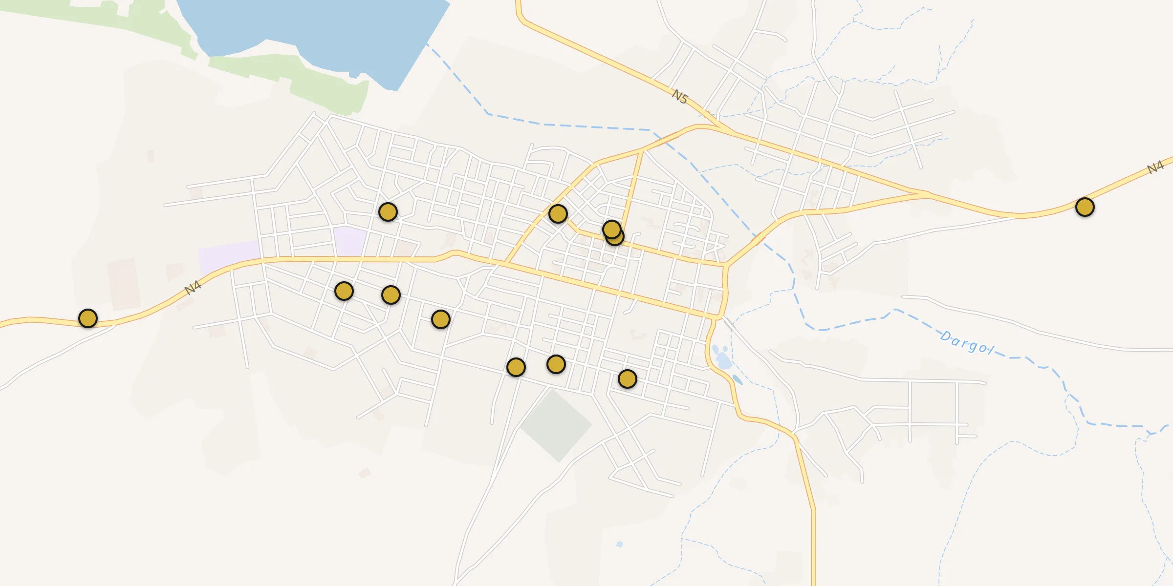 Plan des mosquées à Téra : cliquez sur un point pour voir la fiche