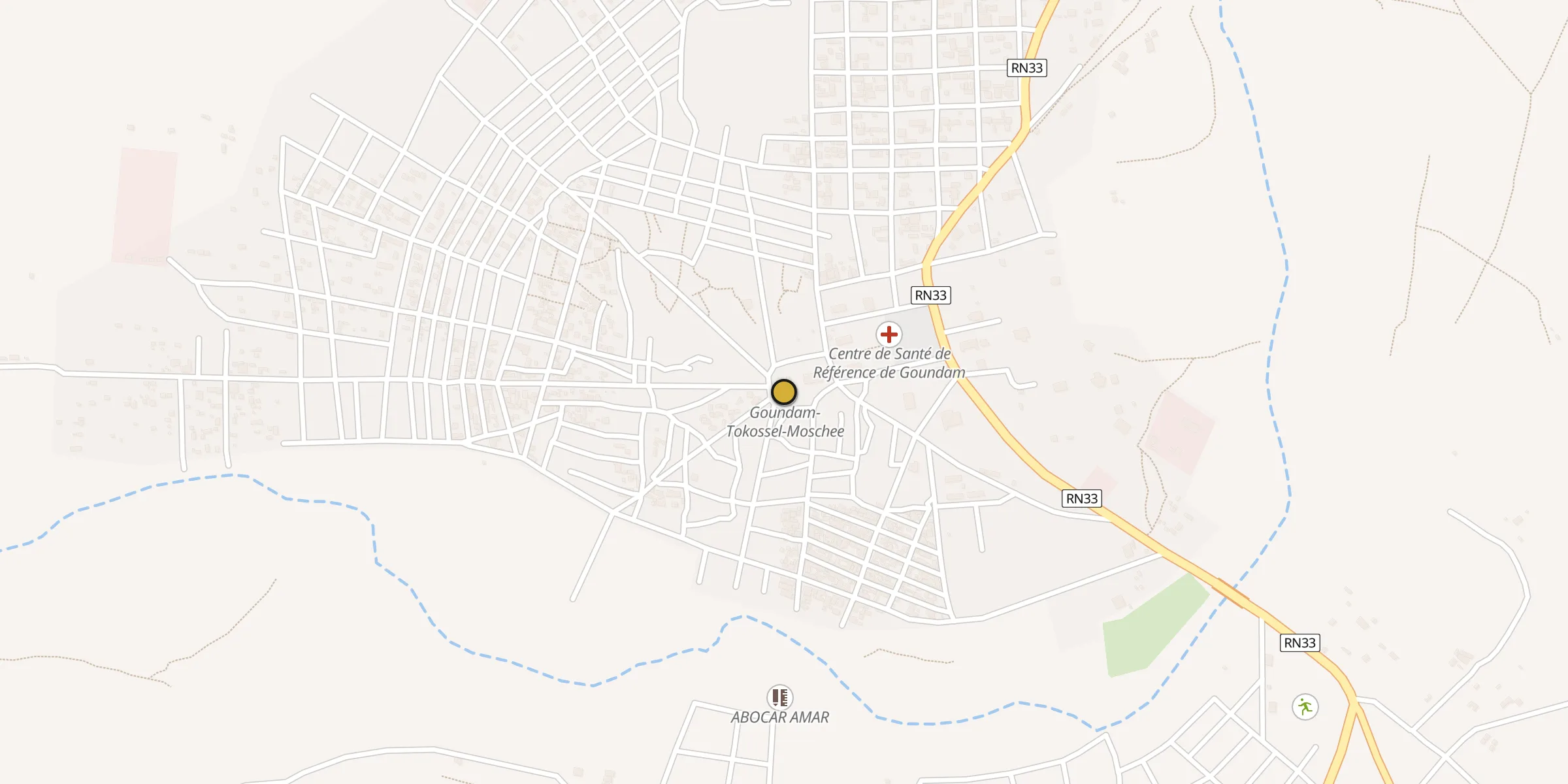 Plan des mosquées à Goundam : cliquez sur un point pour voir la fiche