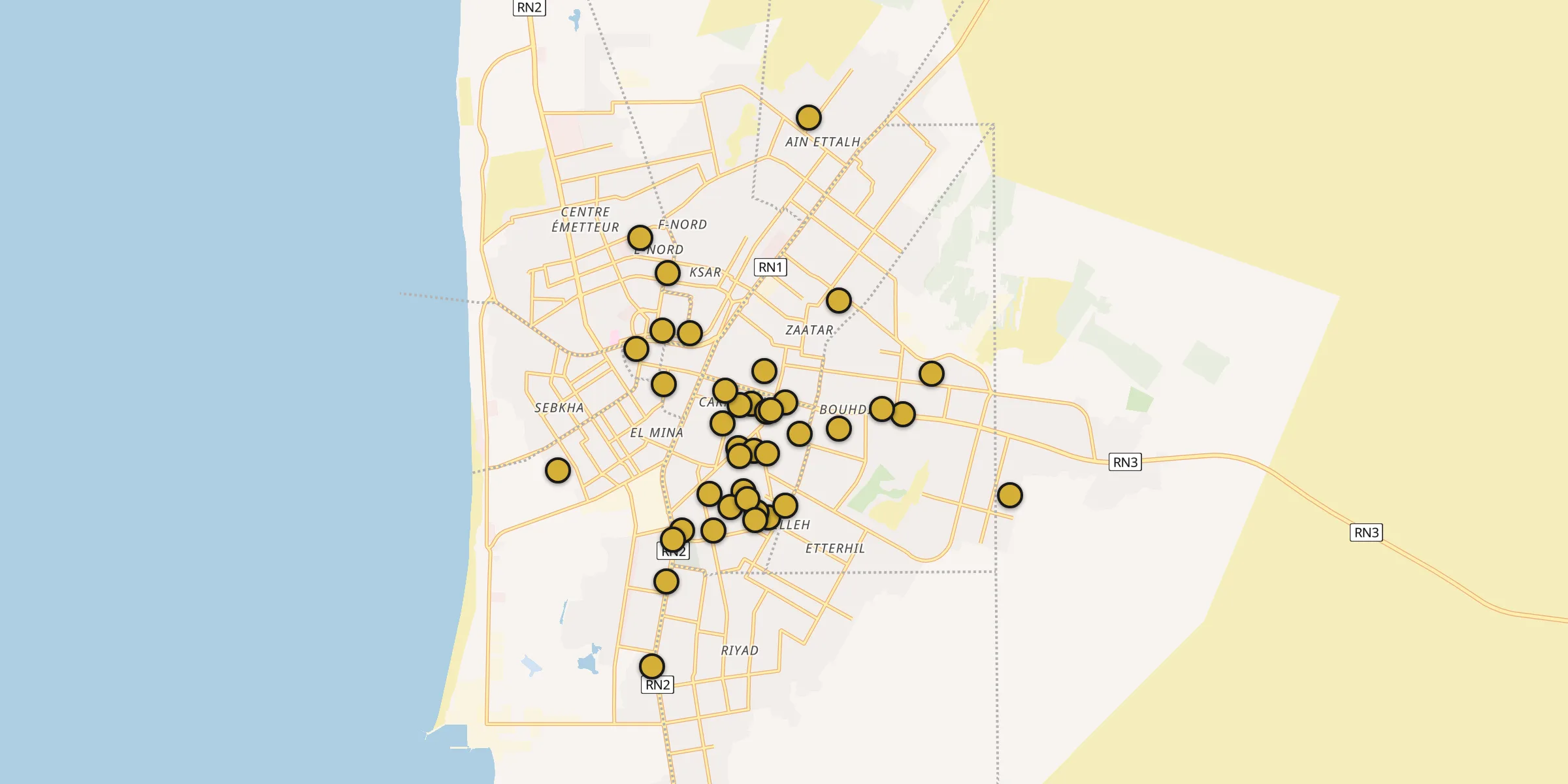Carte des mosquées à Ksar
