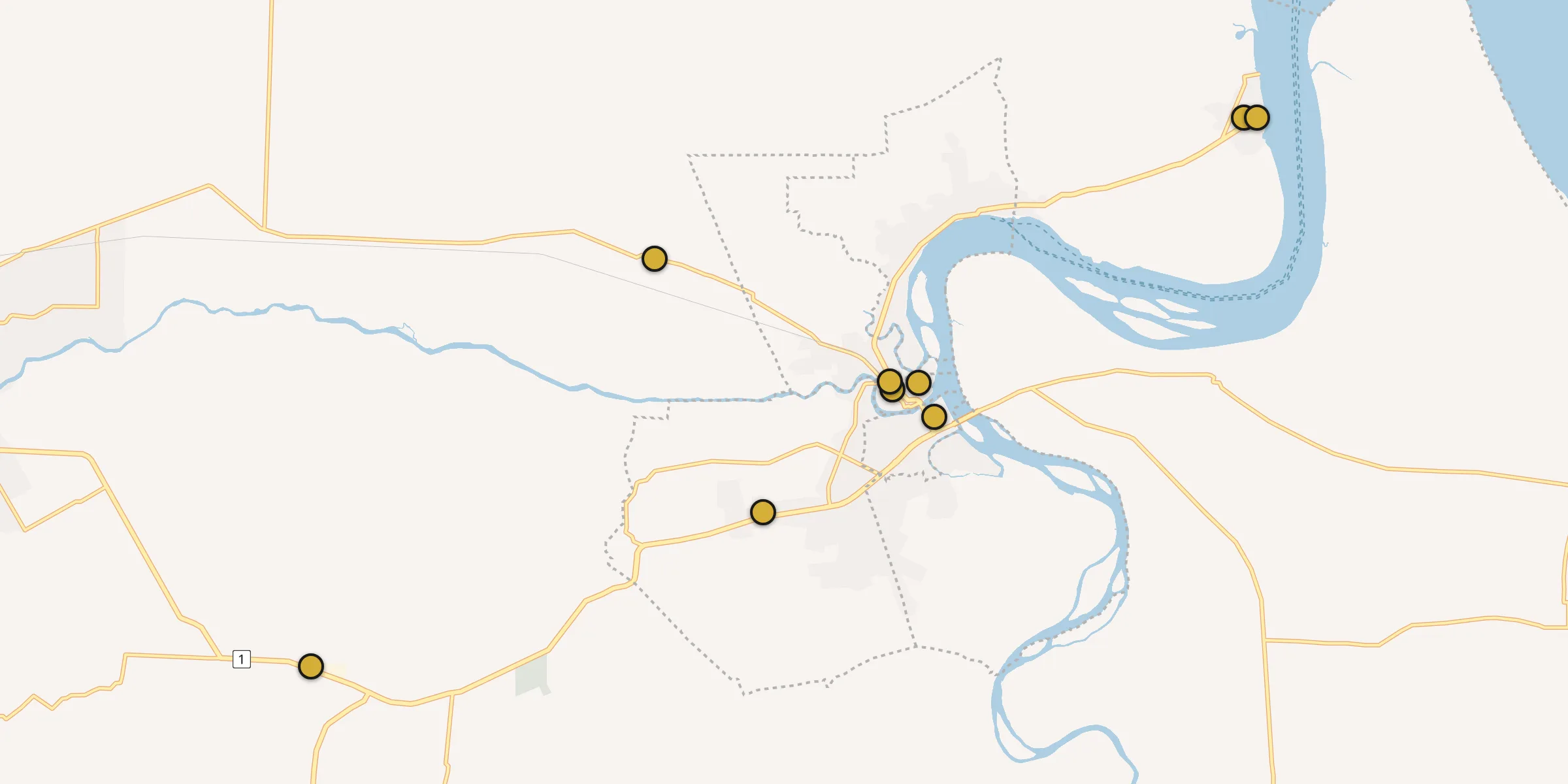 Plan des mosquées à Tanjungbalai : cliquez sur un point pour voir la fiche