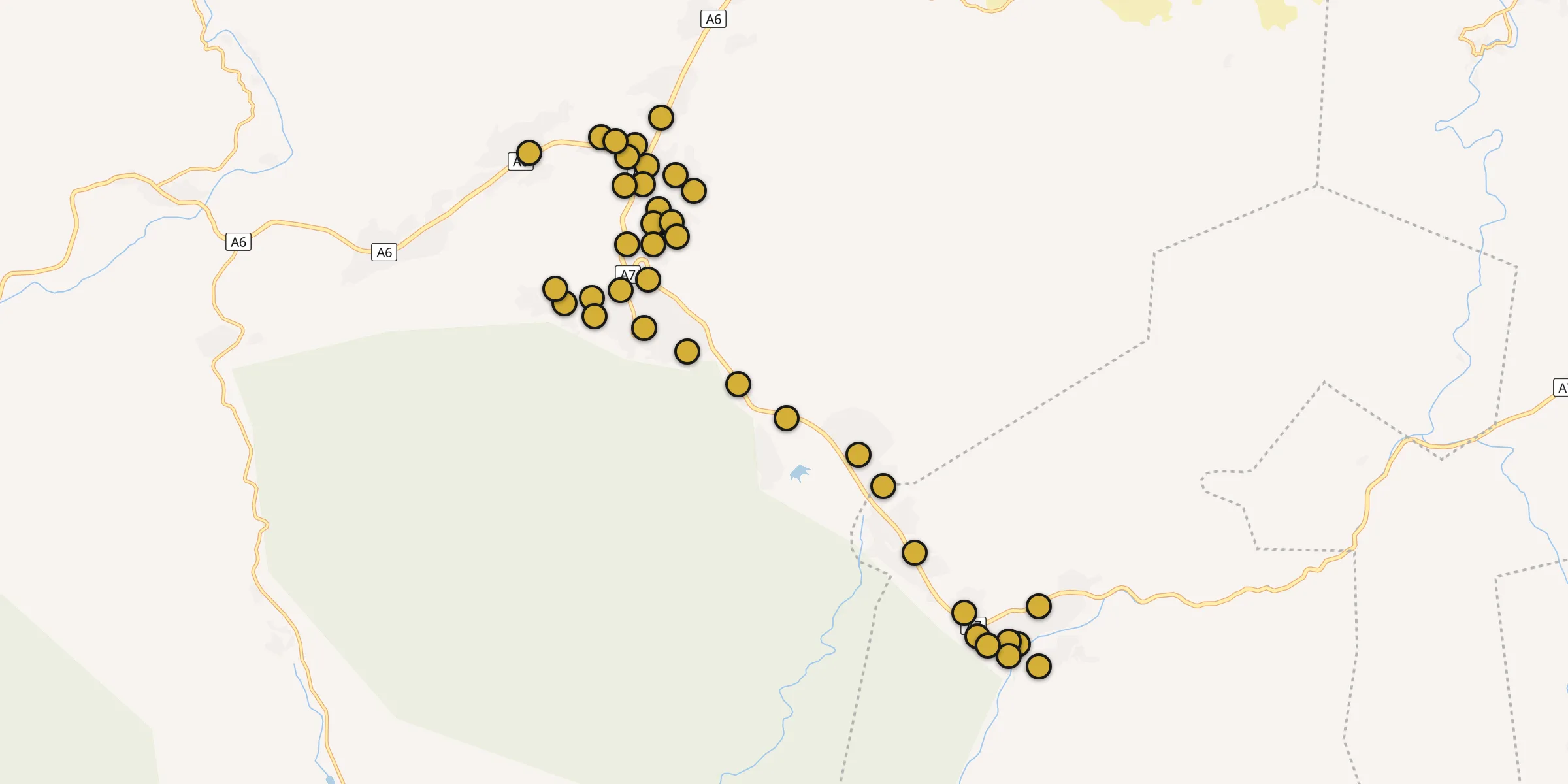 Plan des mosquées à Rustaq : cliquez sur un point pour voir la fiche
