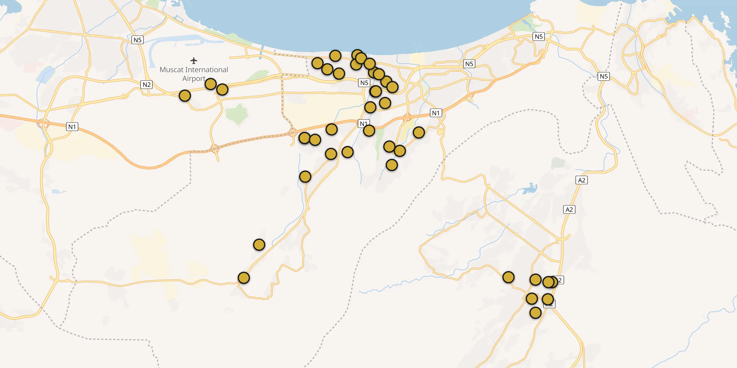 Carte des mosquées à Bawshar