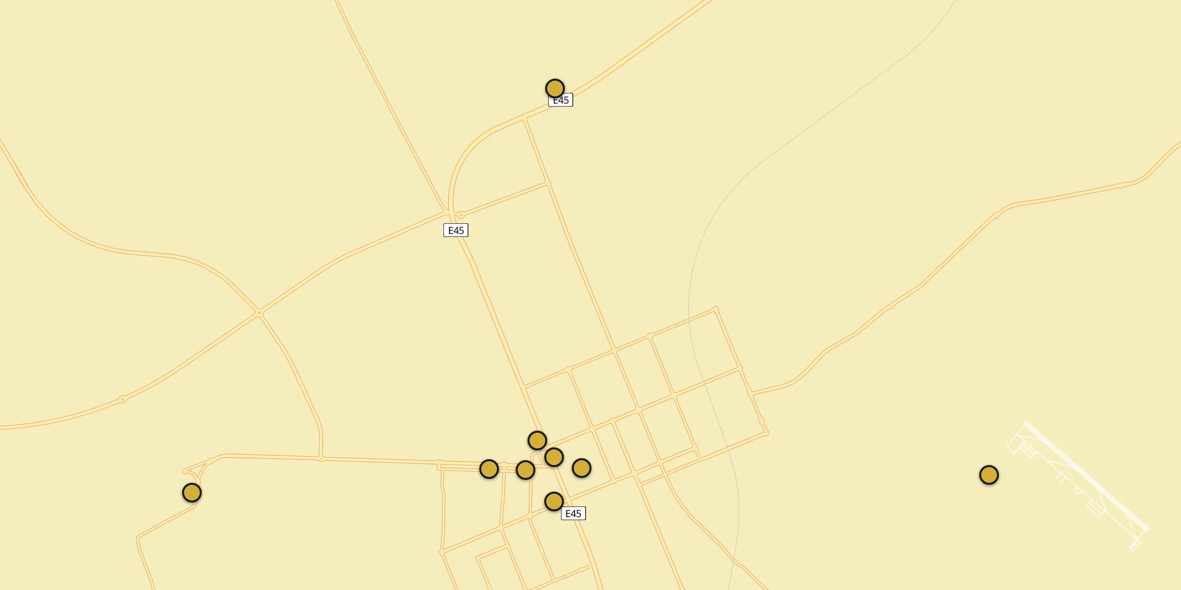 Plan des mosquées à Zayed City : cliquez sur un point pour voir la fiche