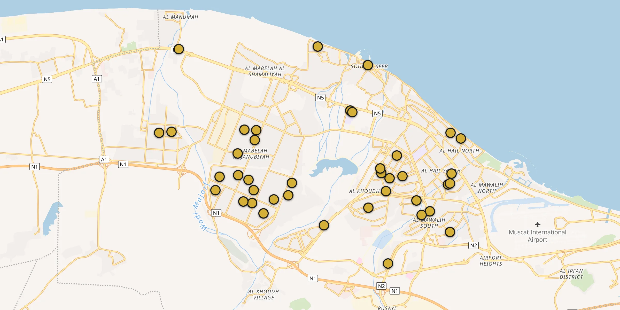 Carte des mosquées à Sib