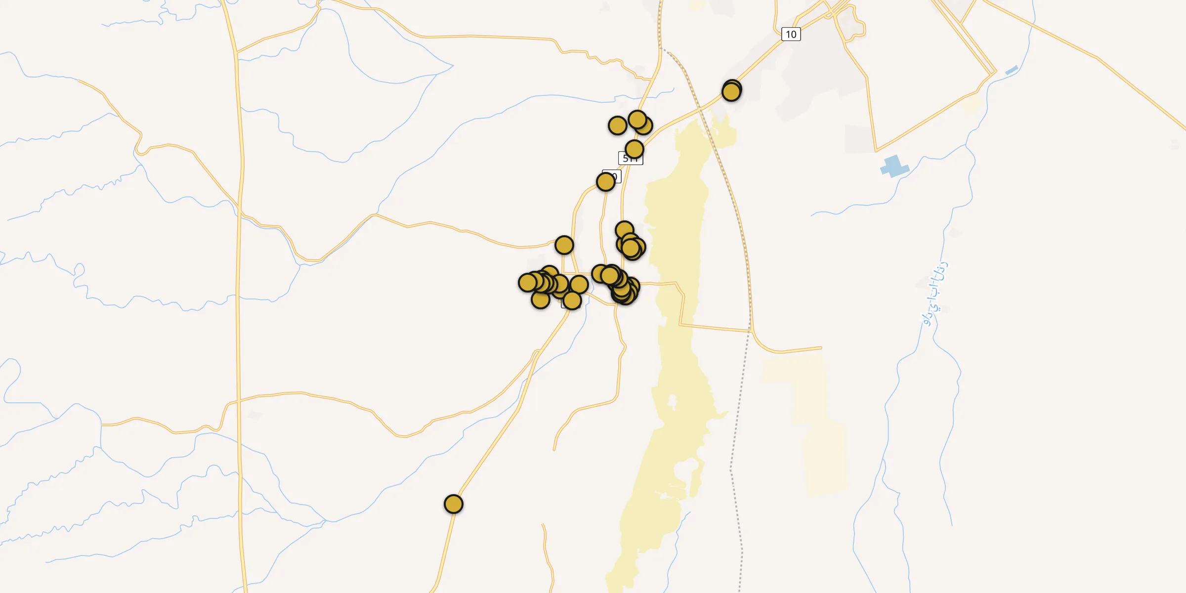 Plan des mosquées à Ad Dilam : cliquez sur un point pour voir la fiche