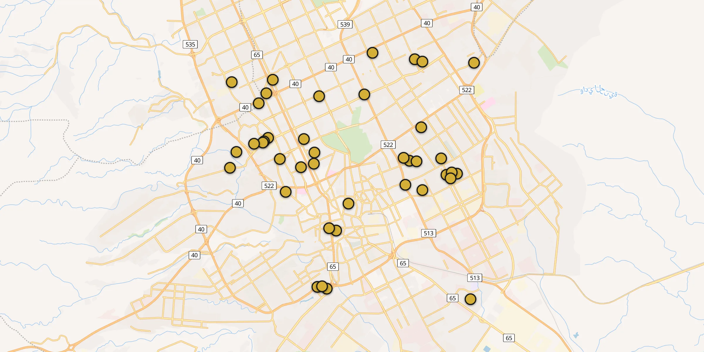 Carte des mosquées à Riyad