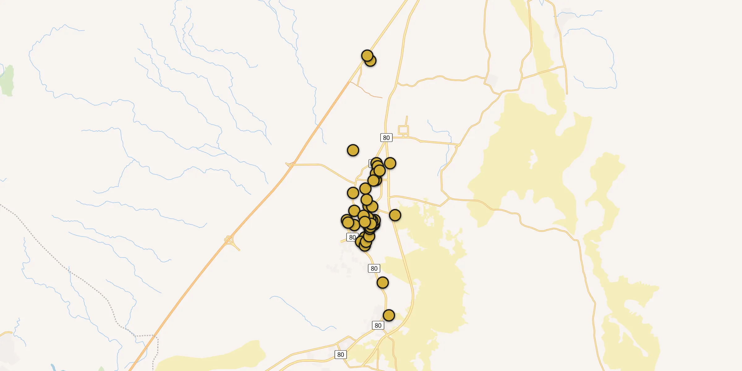 Plan des mosquées à Sakaka : cliquez sur un point pour voir la fiche