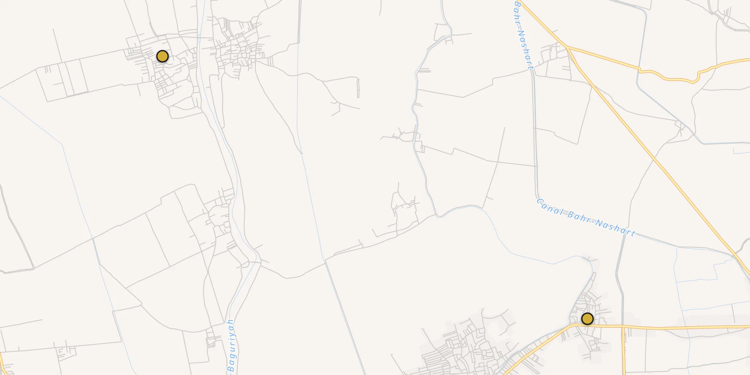 Plan des mosquées à Kafr az Zayyāt : cliquez sur un point pour voir la fiche