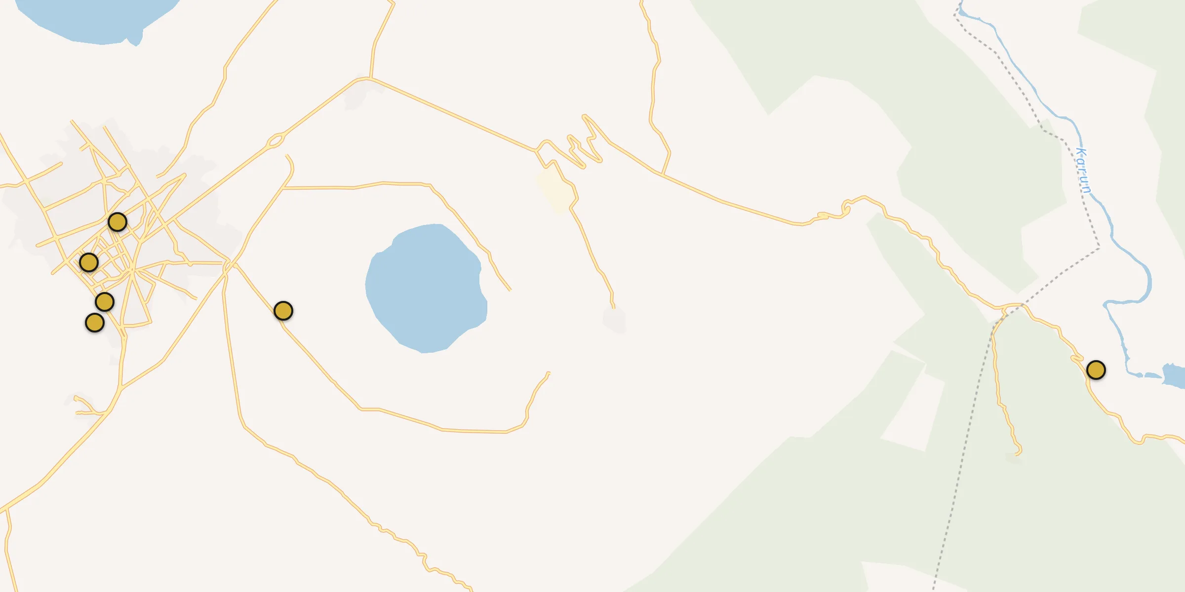 Plan des mosquées à Izeh : cliquez sur un point pour voir la fiche