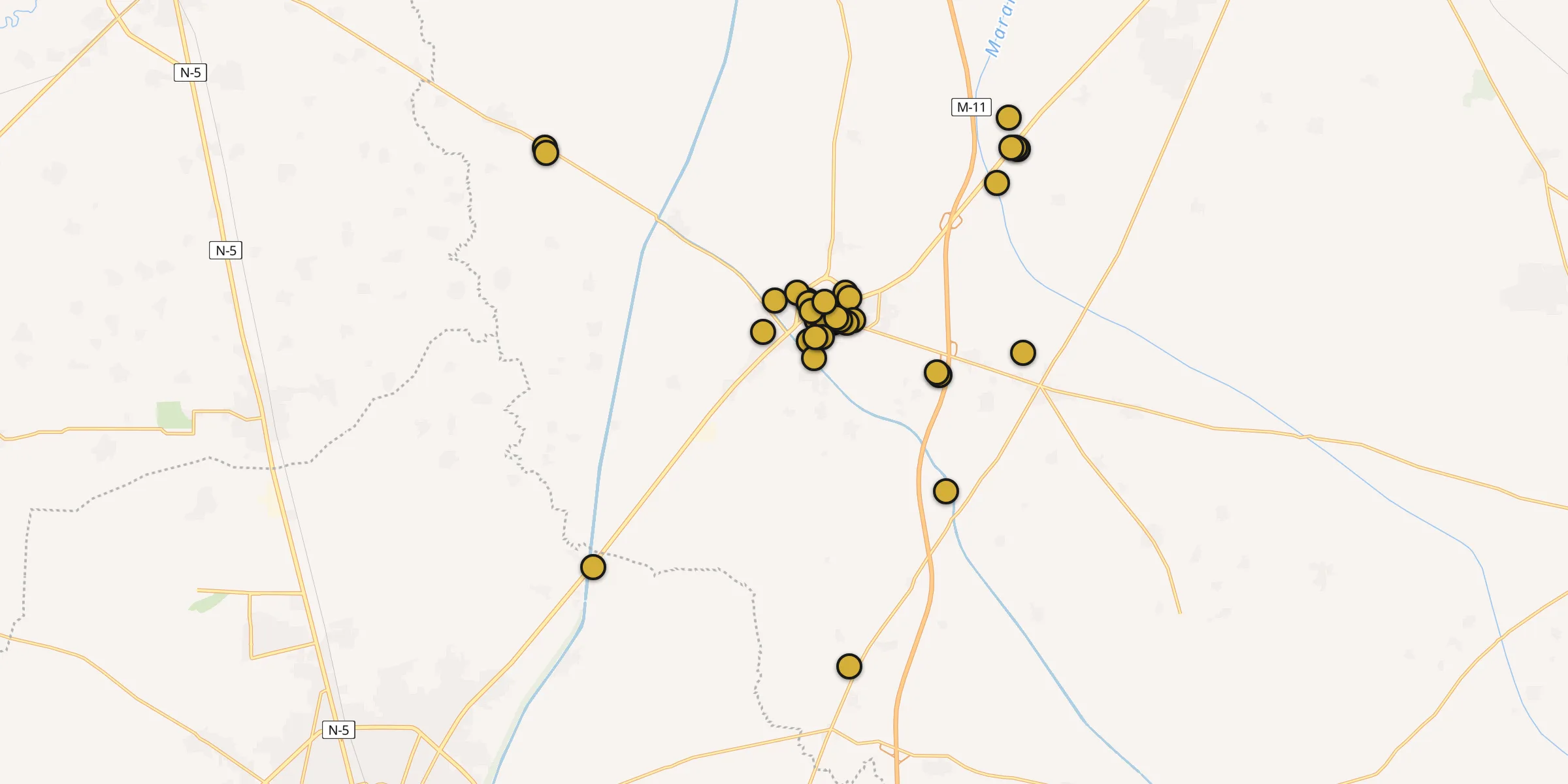 Plan des mosquées à Daska : cliquez sur un point pour voir la fiche