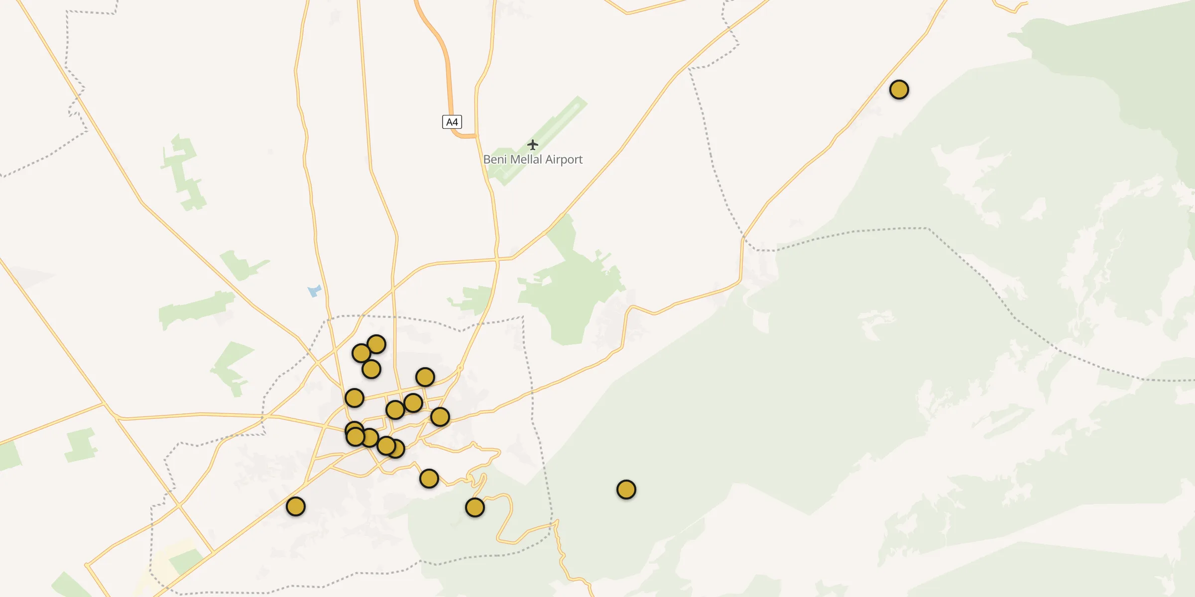 Carte des mosquées à Béni Mellal