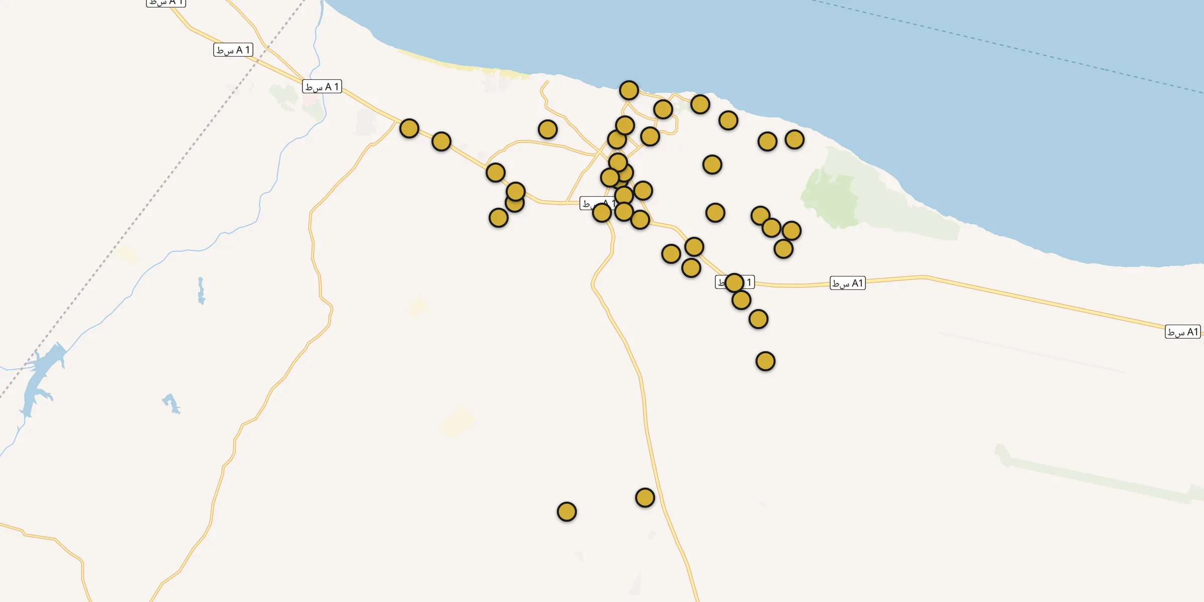 Carte des mosquées à Zliten
