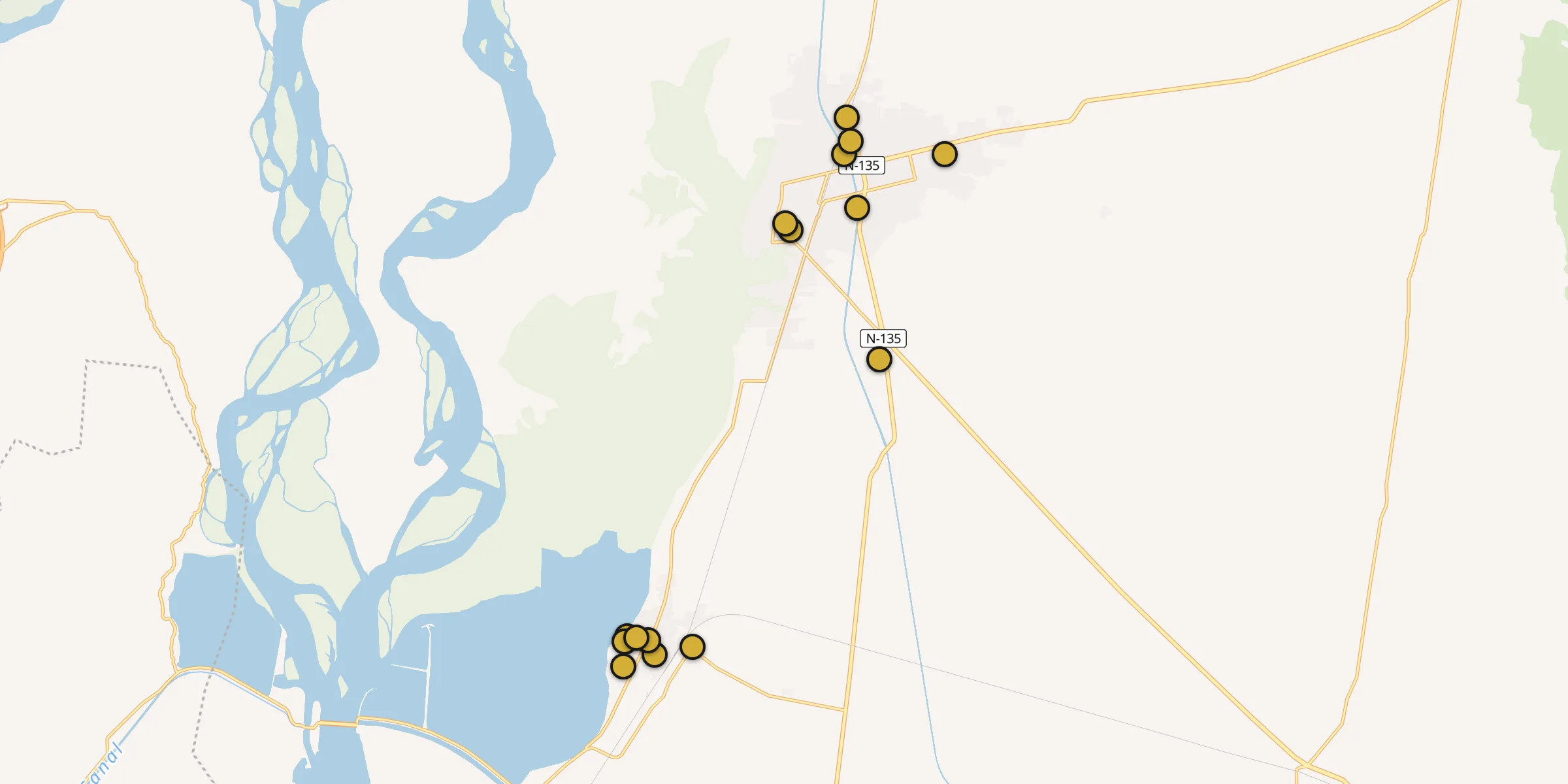 Plan des mosquées à Mianwali : cliquez sur un point pour voir la fiche