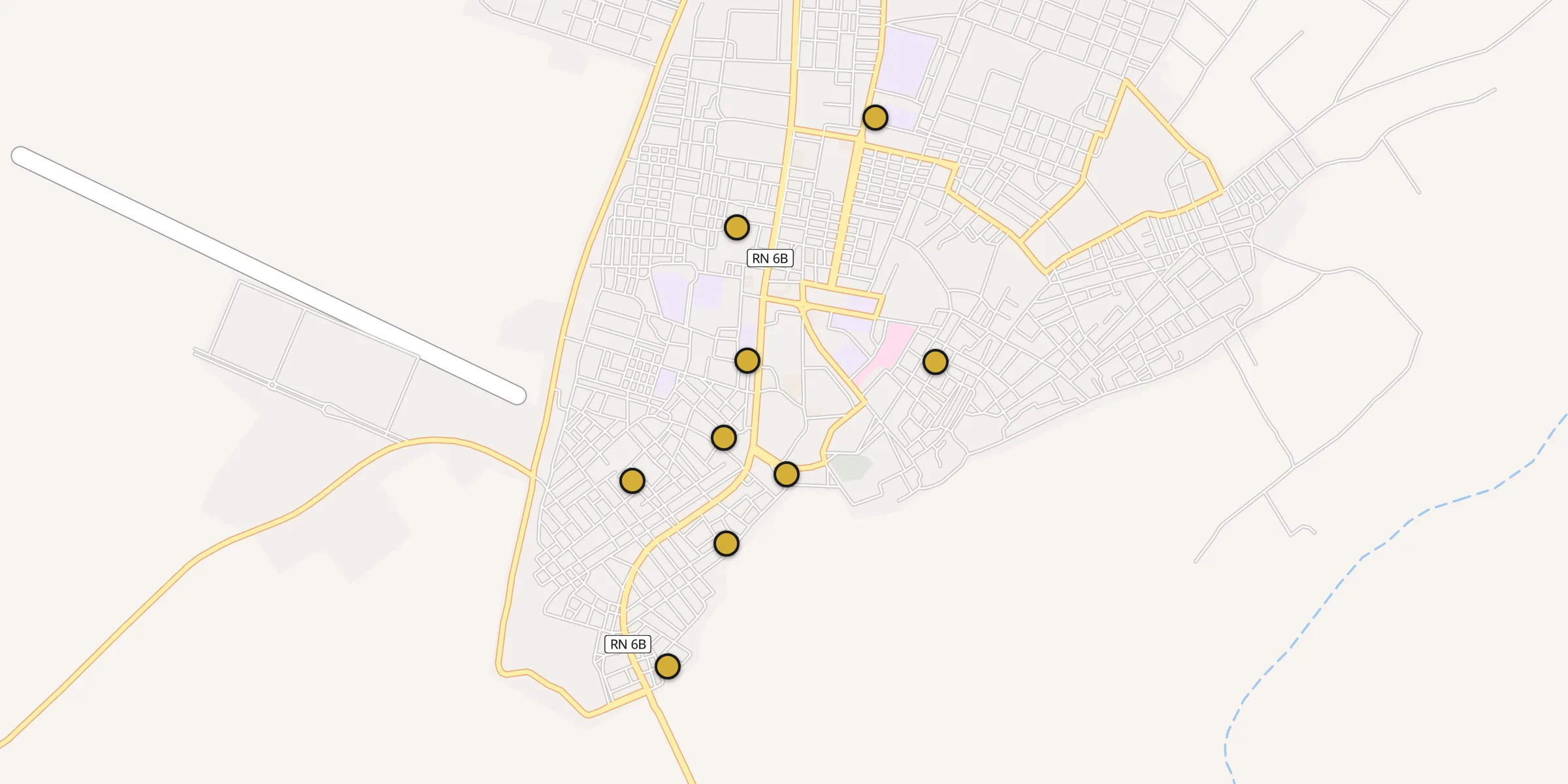 Plan des mosquées à El Abiodh Sidi Cheikh : cliquez sur un point pour voir la fiche