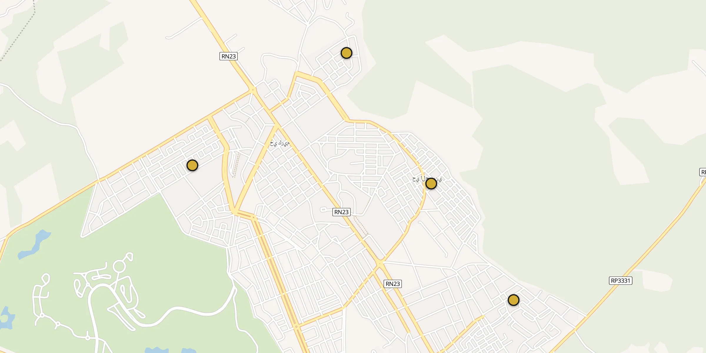 Plan des mosquées à Benslimane : cliquez sur un point pour voir la fiche