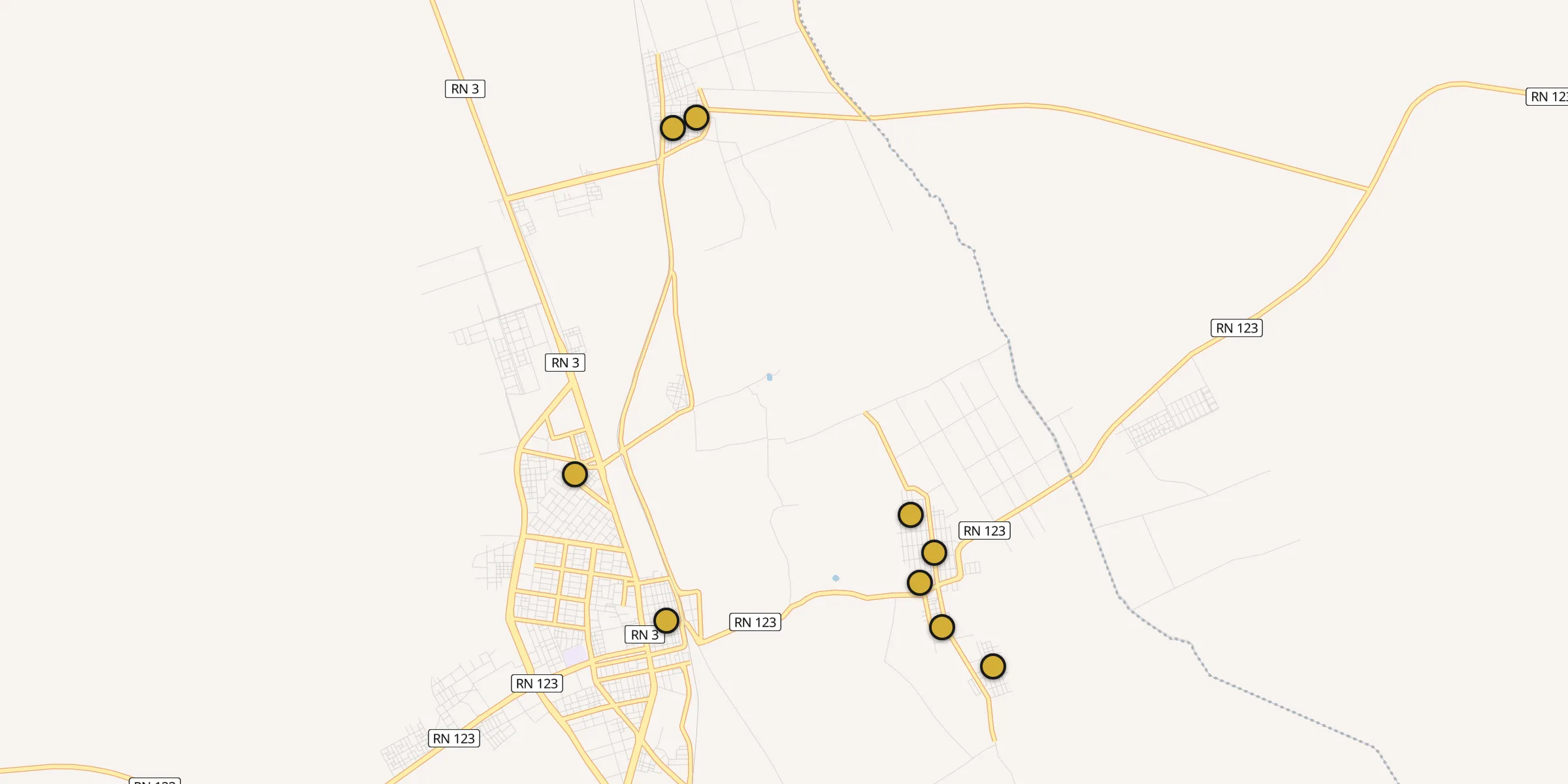 Plan des mosquées à Djamaa : cliquez sur un point pour voir la fiche
