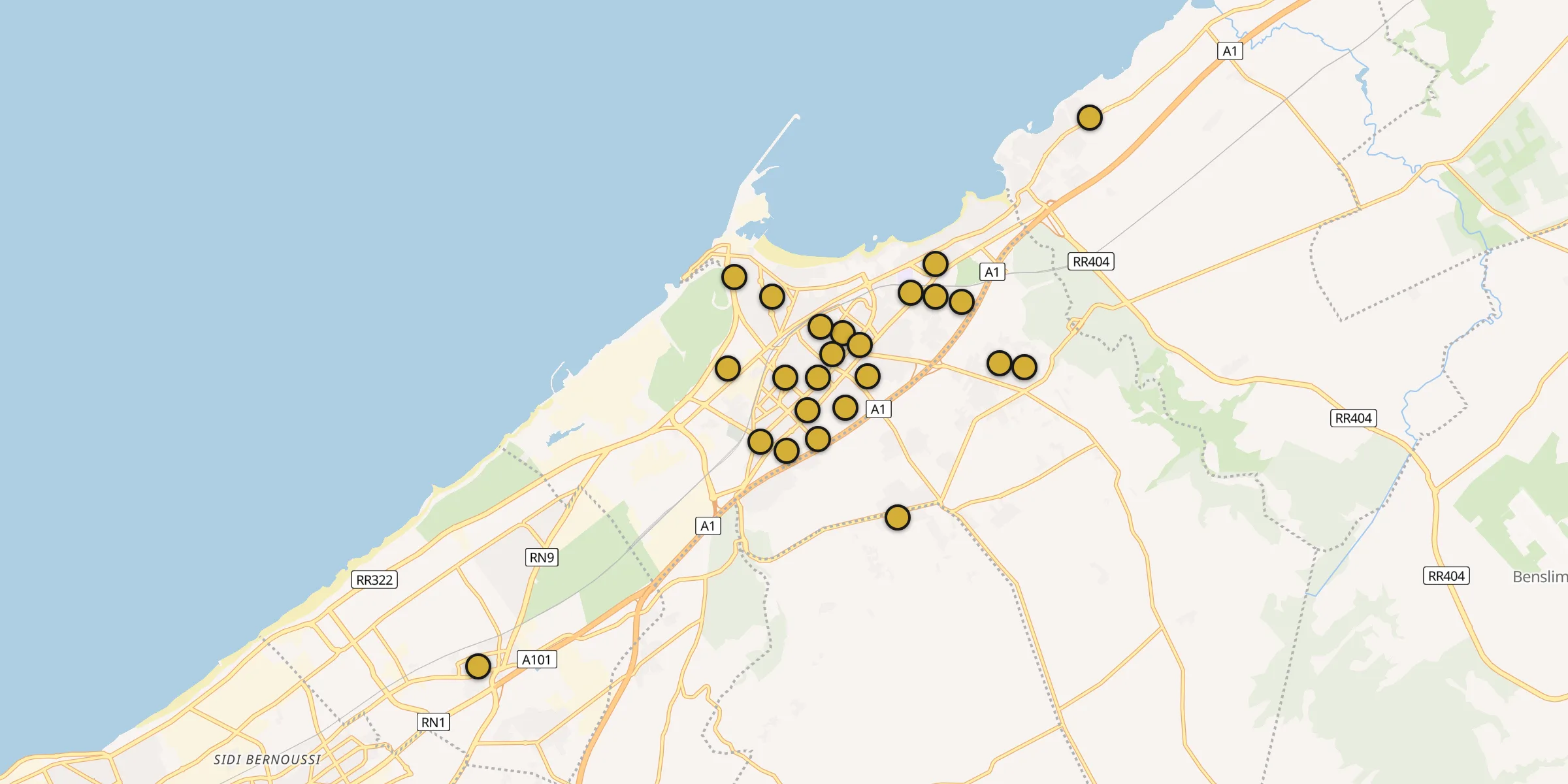 Carte des mosquées à Mohammédia