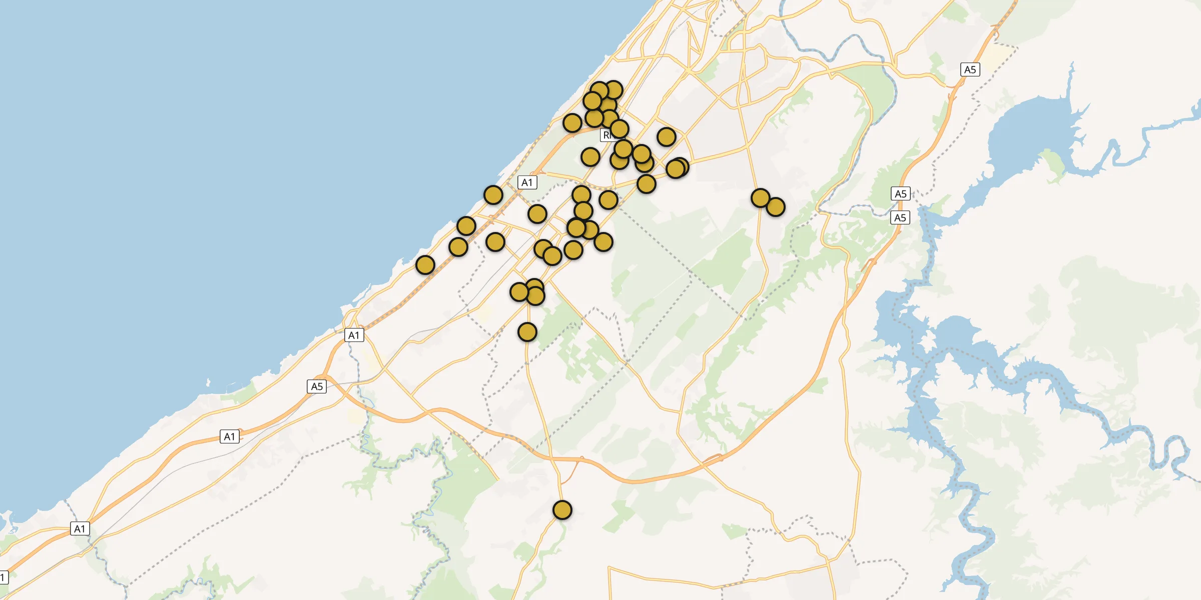 Carte des mosquées à Témara