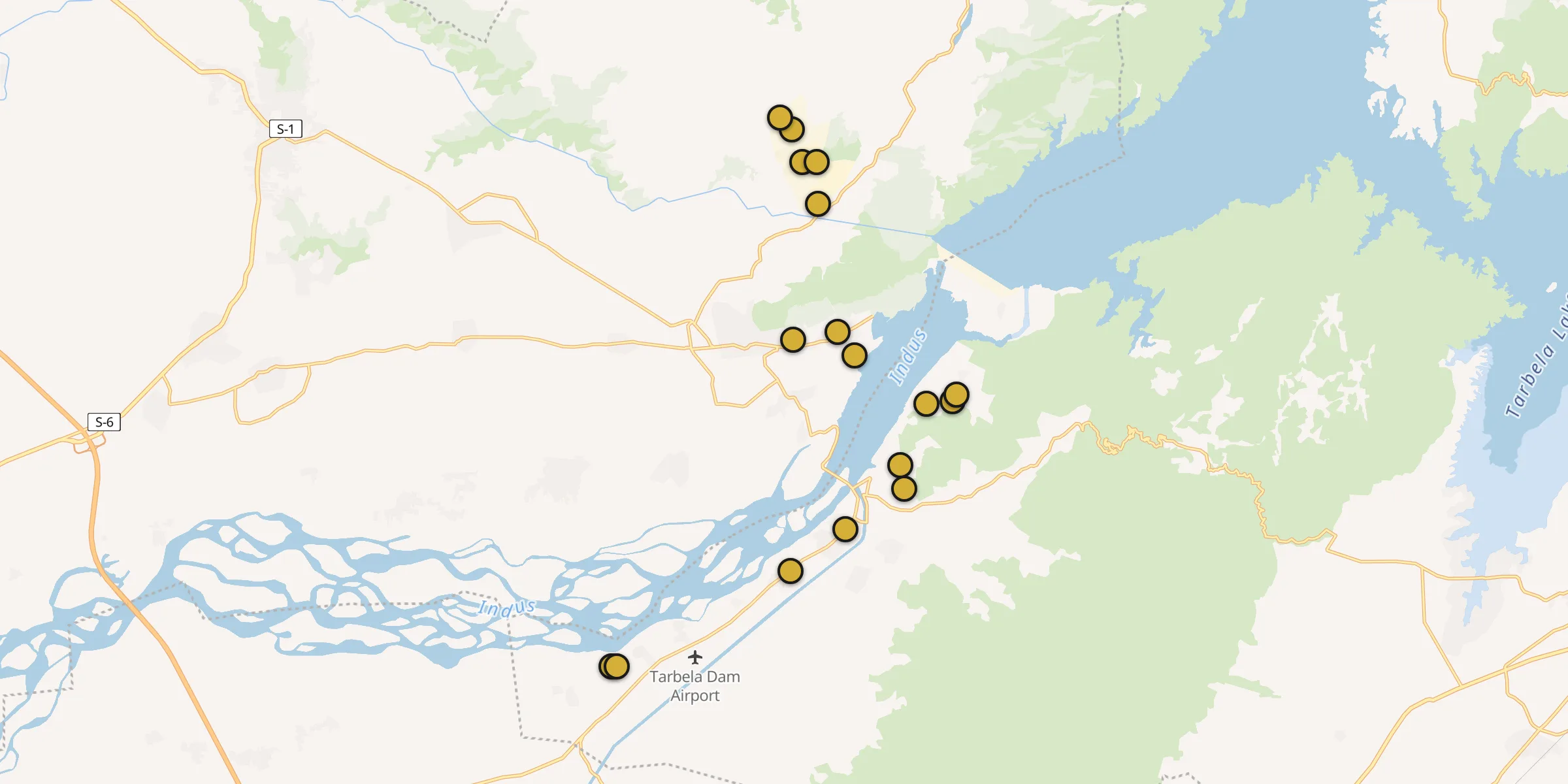 Plan des mosquées à Topi : cliquez sur un point pour voir la fiche