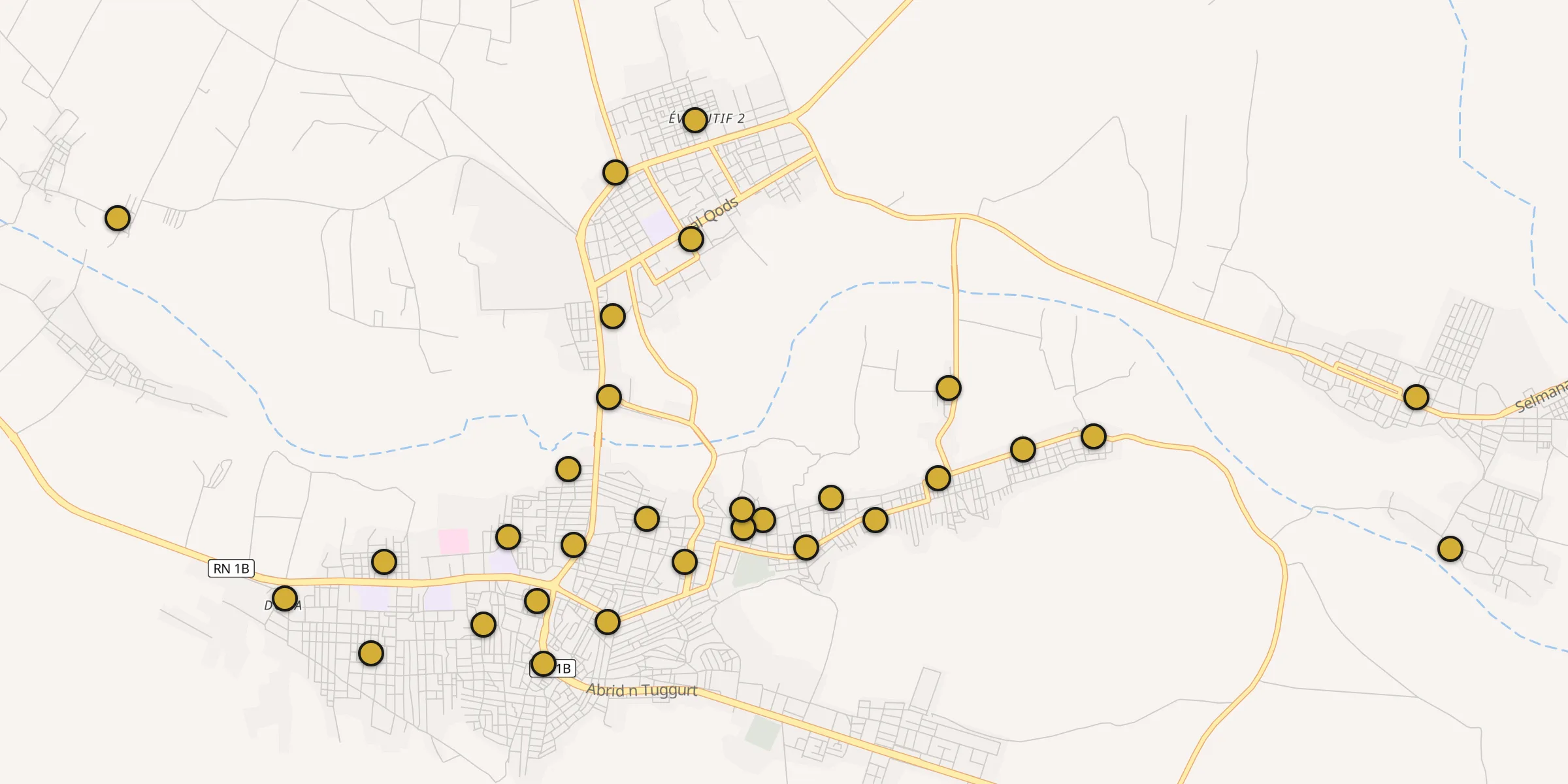 Carte des mosquées à Messaad