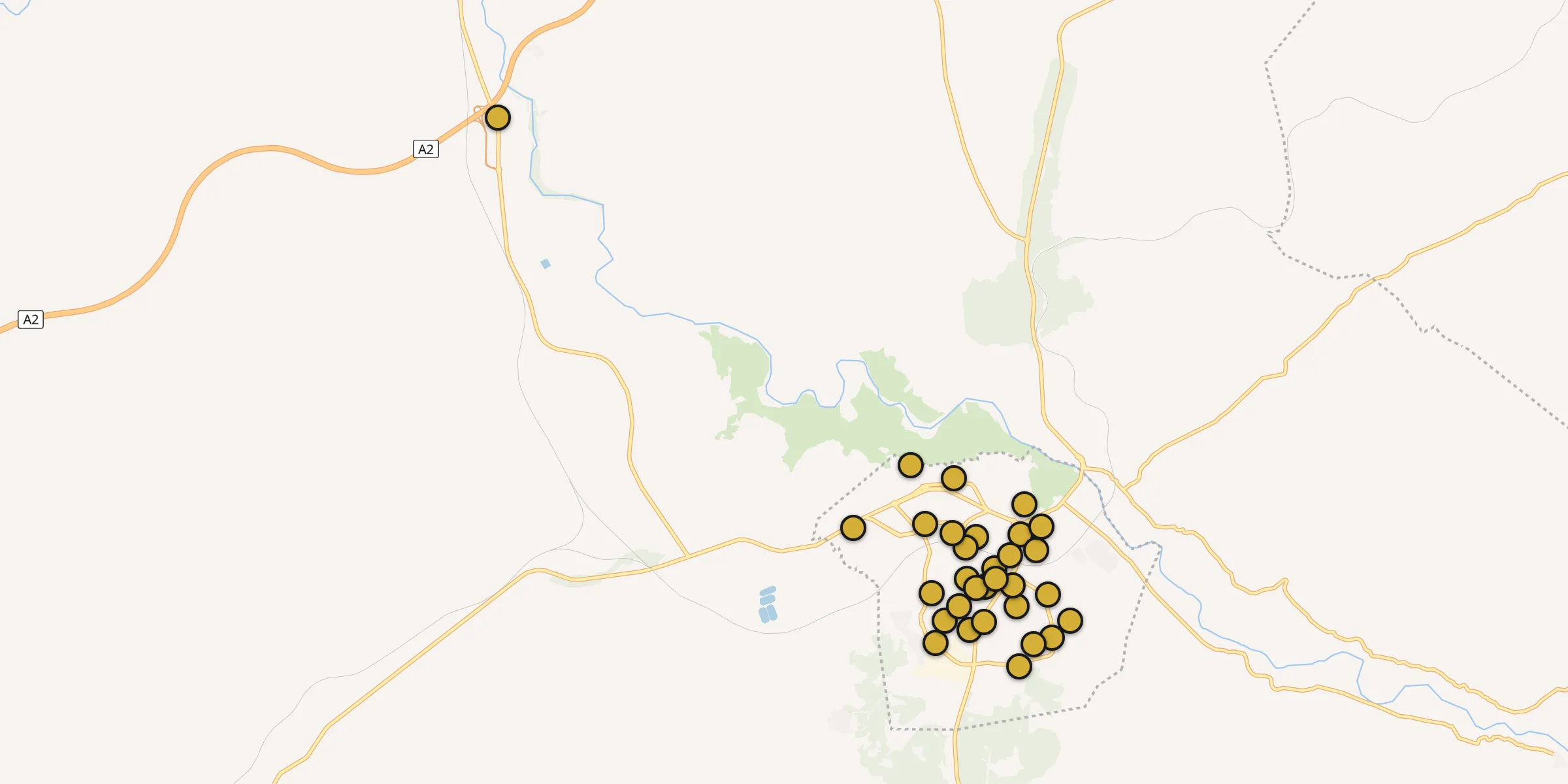Plan des mosquées à Taourirt : cliquez sur un point pour voir la fiche