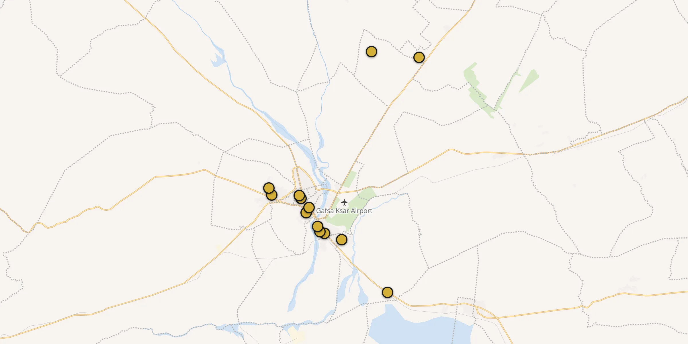 Carte des mosquées à Gafsa