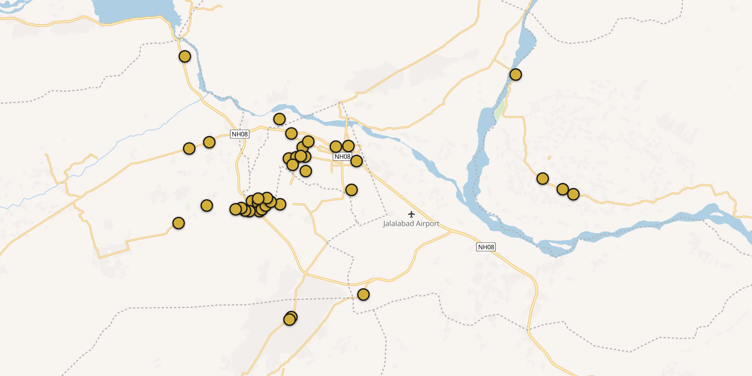 Carte des mosquées à Jalalabad