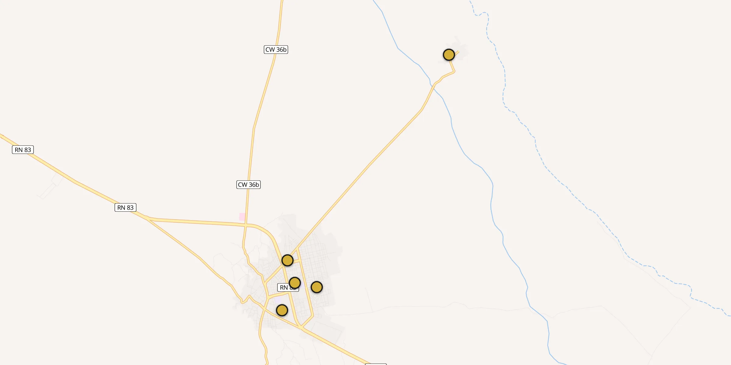 Plan des mosquées à Sidi Okba : cliquez sur un point pour voir la fiche